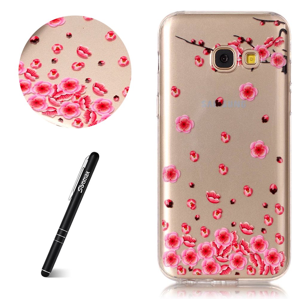 Slynmax Case Compatible with Samsung Galaxy A3 2017 Silicone Protective Mobile Phone Case Thin Transparent Soft TPU Case Rubber Bumper Case Shockproof Case Samsung Galaxy A3 2017, Aomori Samuume