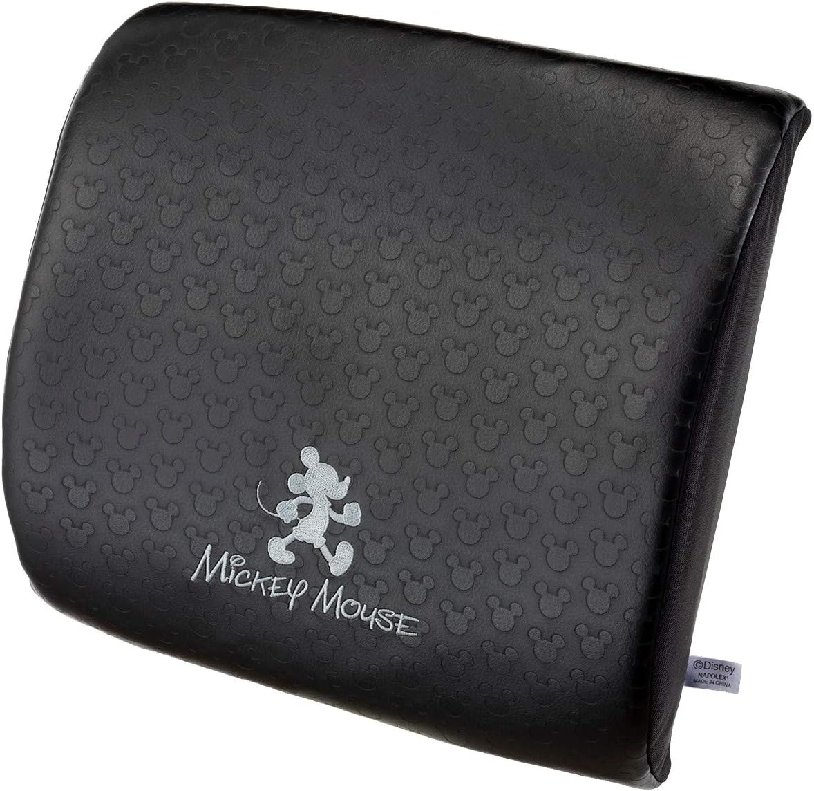 ナポレックス 車用 クッション ディズニー スペーサークッション ミッキー ブラック 腰痛 低反発タイプ Wd 404 Napolex レザー調 疲労軽減サポート セール シートと腰の隙間にフィット