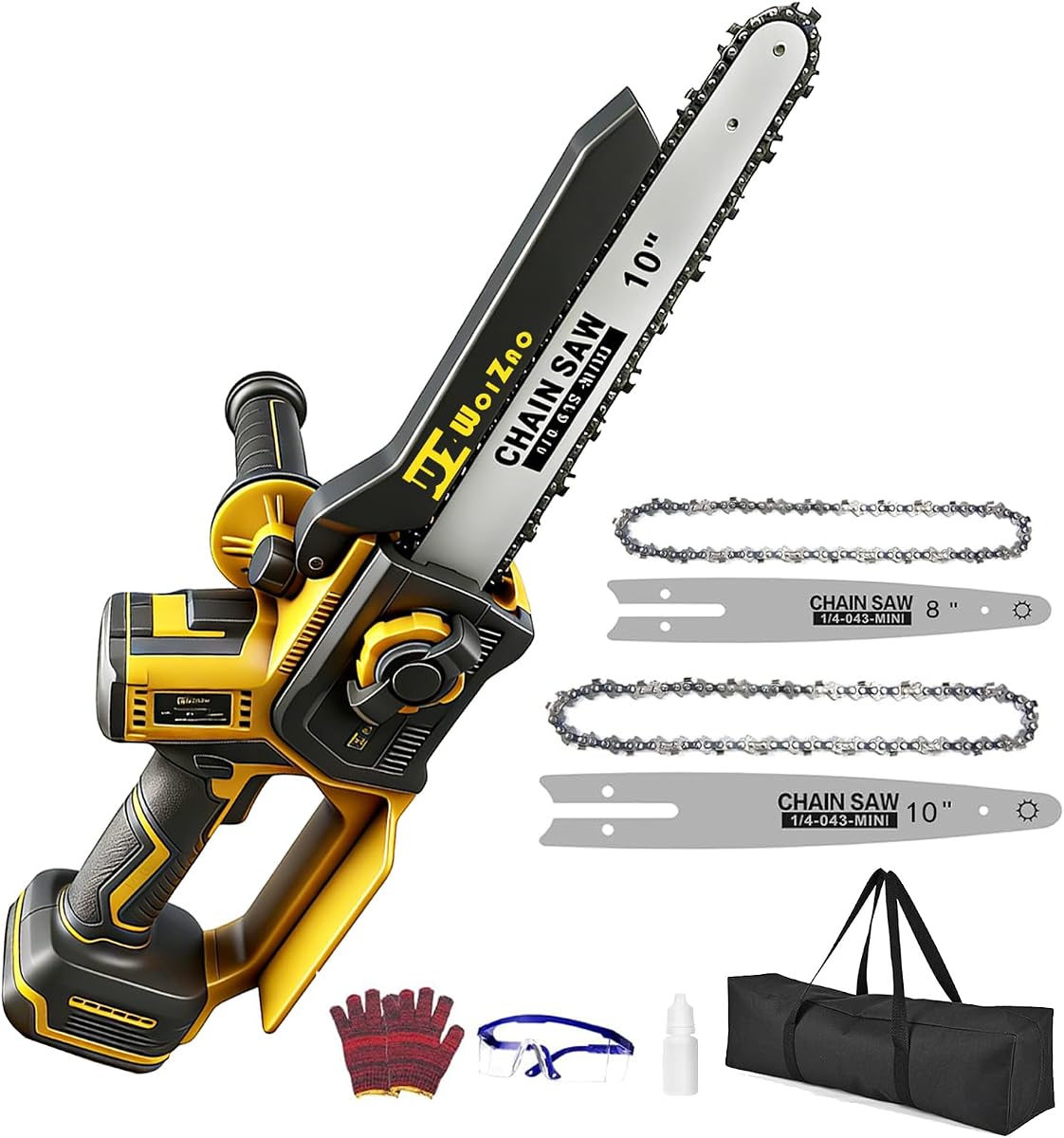 8"&10" Mini Chainsaw Cordless for DeWalt 20V MAX (Battery Not Included) | Tool Only;Brushless Handheld Electric Chainsaw;Auto Oiler & Security Lock for Wood Cutting, Tree Trimming, Branch Pruning