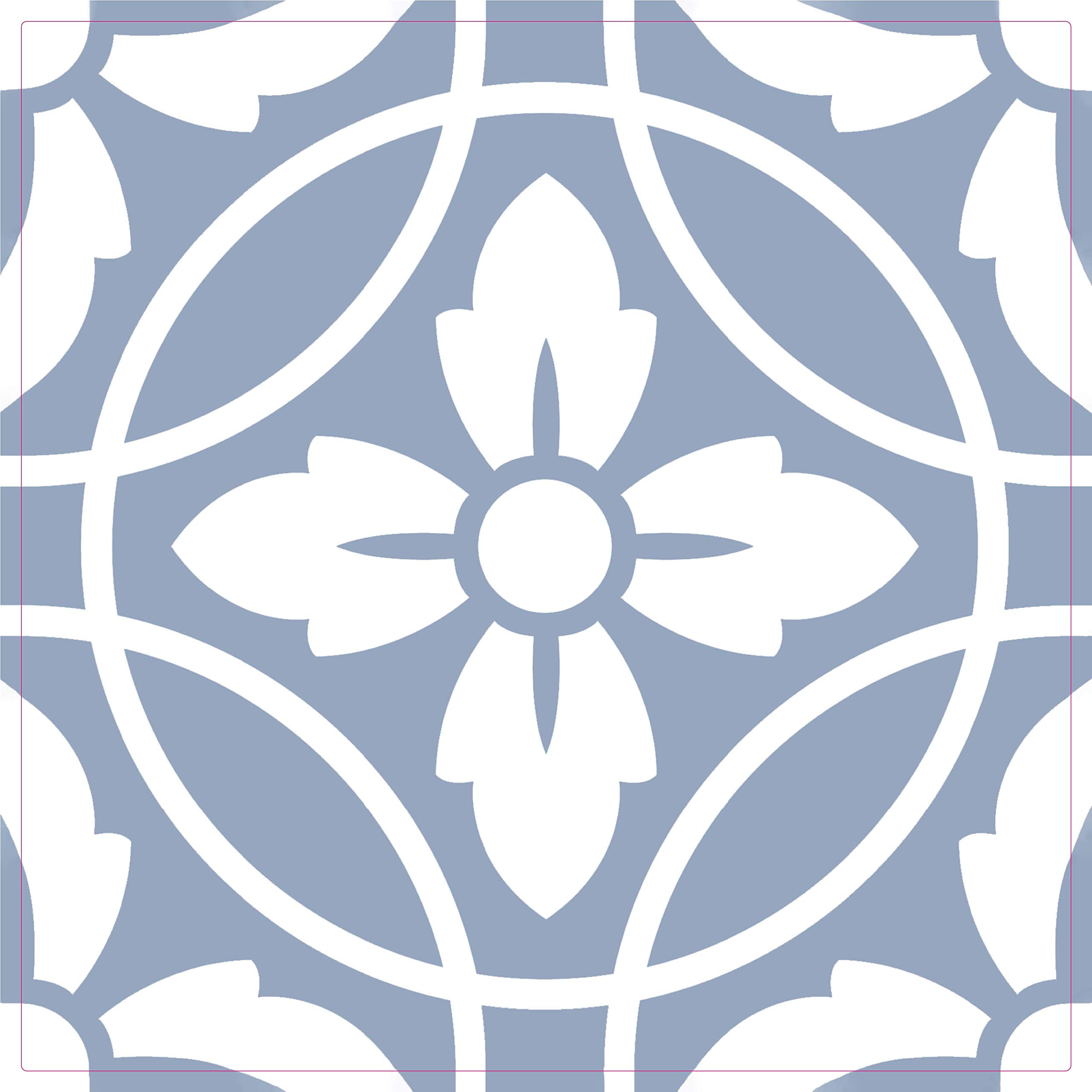 The Tile Sticker Company Blue 2 Modern Blue Tile Stickers Victorian Morrocan Modern Self Adhesive Wall Art Decor Transfers- Bathroom Backsplash Kitchen Splashbacks Floral Decals Peel And Stick (, 6 Inch) Pack Of 10