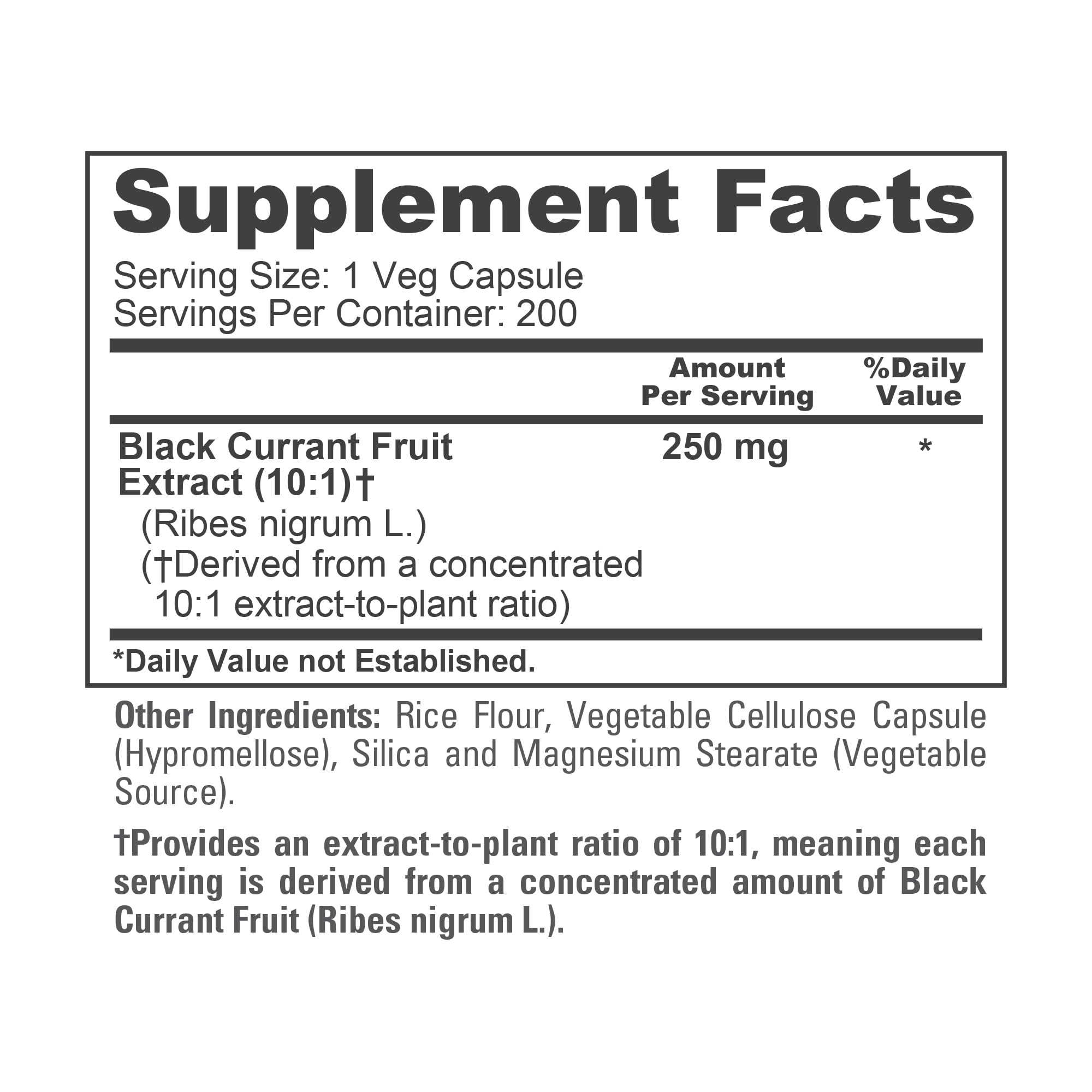 NusaPure Black Currant, 250 mg, Vegan, 200 Veggie Capsules - 200 Servings — Amazon image 4