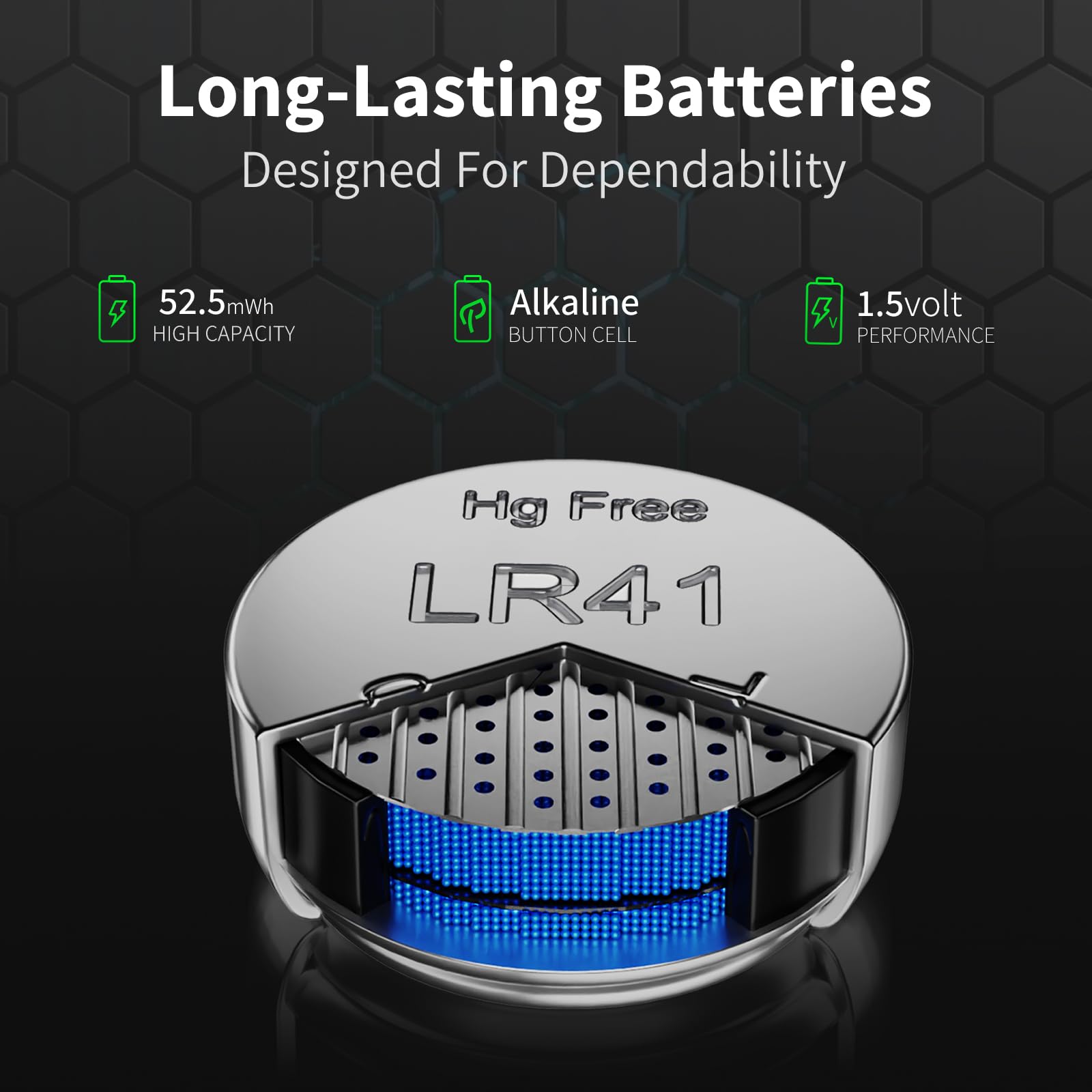 2 x 1/3 AAA 150 mAh Button Top NiMH Battery (for Solar Lights)