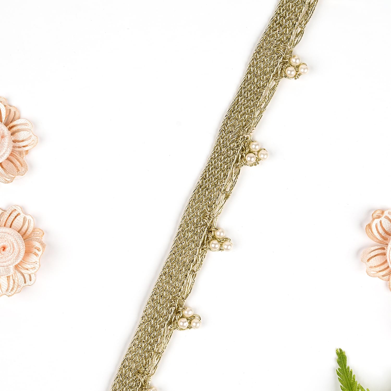 Light Brown Pearl Beads Border Lace - 8.5/9 Meter Handmade Moti Lace Perfect for Bridal Sarees, Lehengas, Dupattas, and Blouse Designs - Ideal for Weddings and Special Celebrations (B0CP66GZKT) Amazon Price History, Amazon Price Tracker
