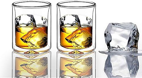 Miniatura 3 de Sun's Tea Juego de 4 vasos fuertes de doble pared, vasos de cerveza Highball de 16 onzas y vasos de whisky antiguos de 9 onzas (vidrio de