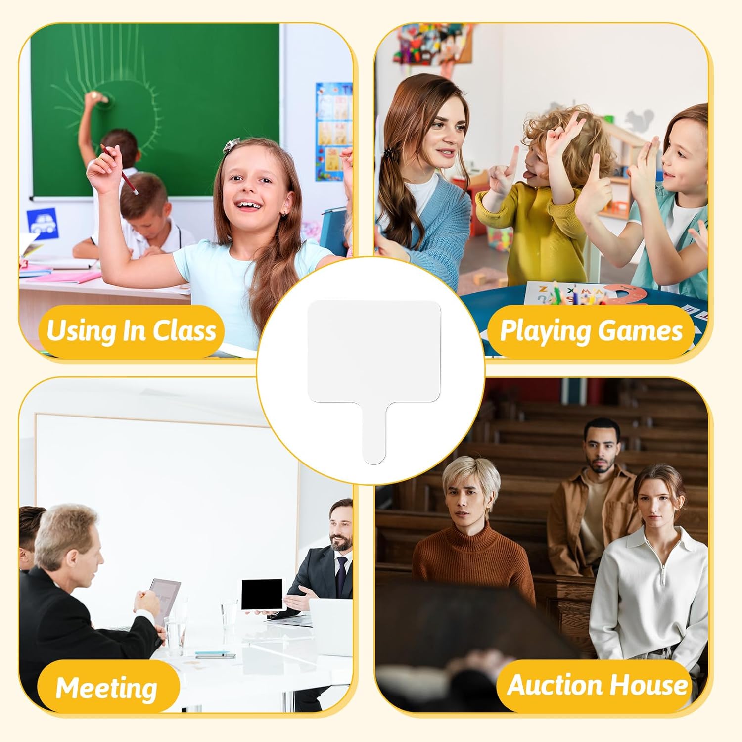 20 Pack Small Dry Erase Boards Double Sided Answer Paddles 10 X 8 Inch White Handheld Board for Classroom Office Auction Party Voting Meeting Family Games Party
