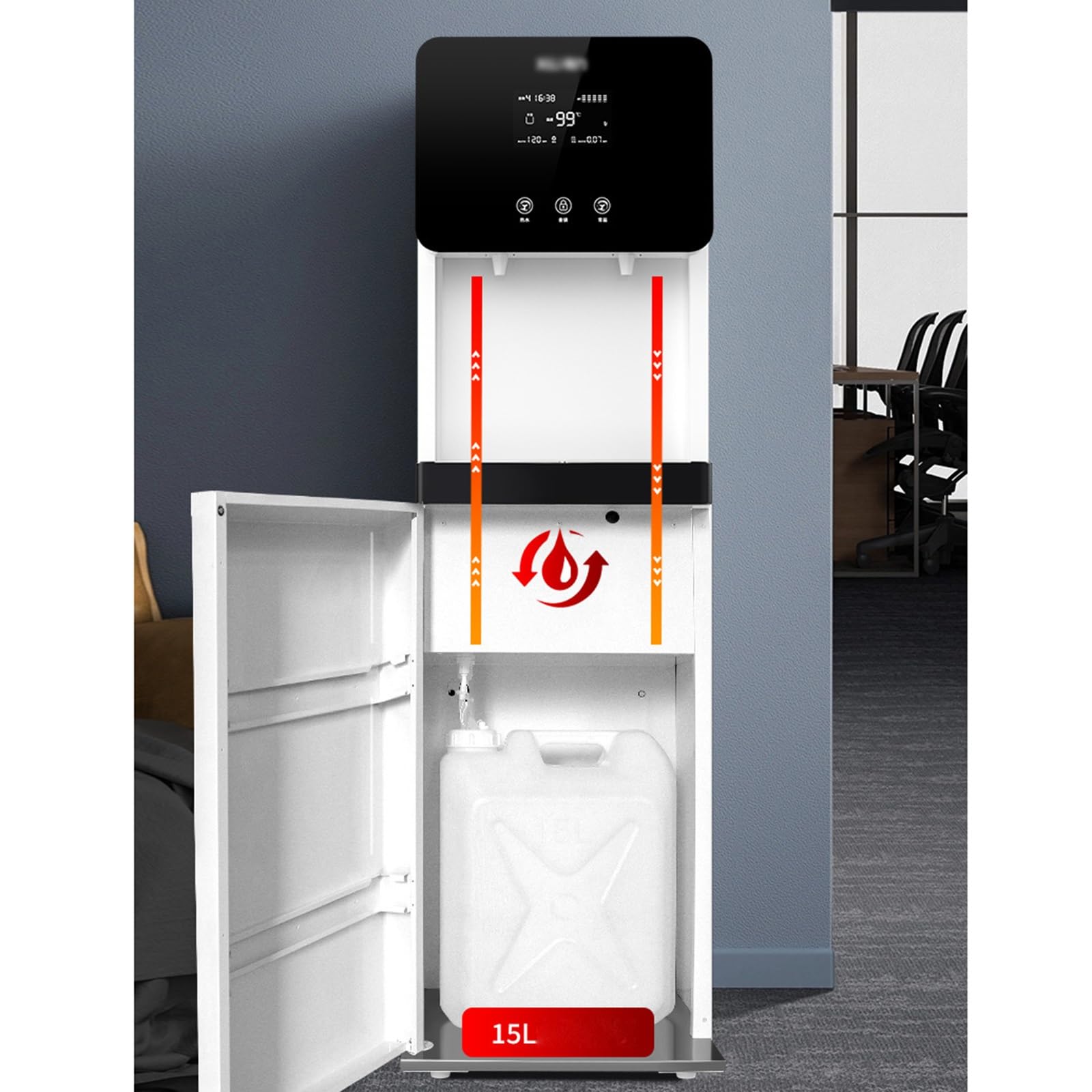 Distributore di Acqua Distributore d'acqua verticale commerciale Distributore d'acqua diretto for ufficio Purificatore d'acqua elettrico automatico intelligente integrato freddo e caldo Dispenser Acqu