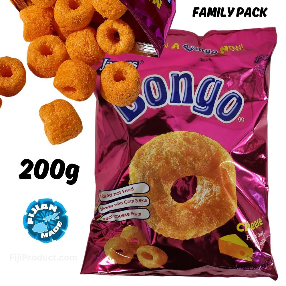 Bongo Cheese Flavor Snacks (Value Pack Of 5 x 200g EA) Favorite Snack Of The Pacific Islanders ... FijiProduct.com