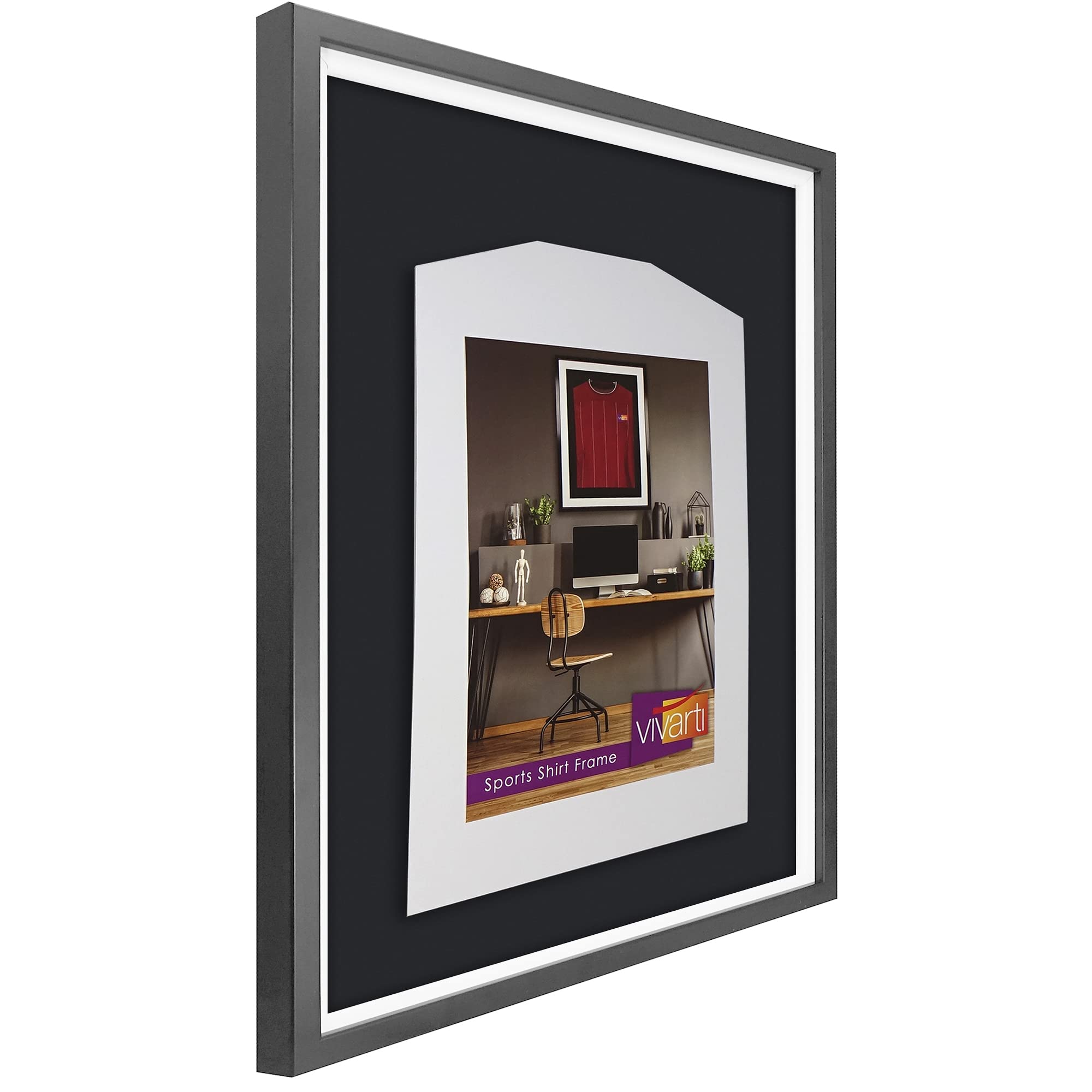 Vivarti Espositore per maglietta sportiva fai da te 50 x 70 cm cornice argentata Junior