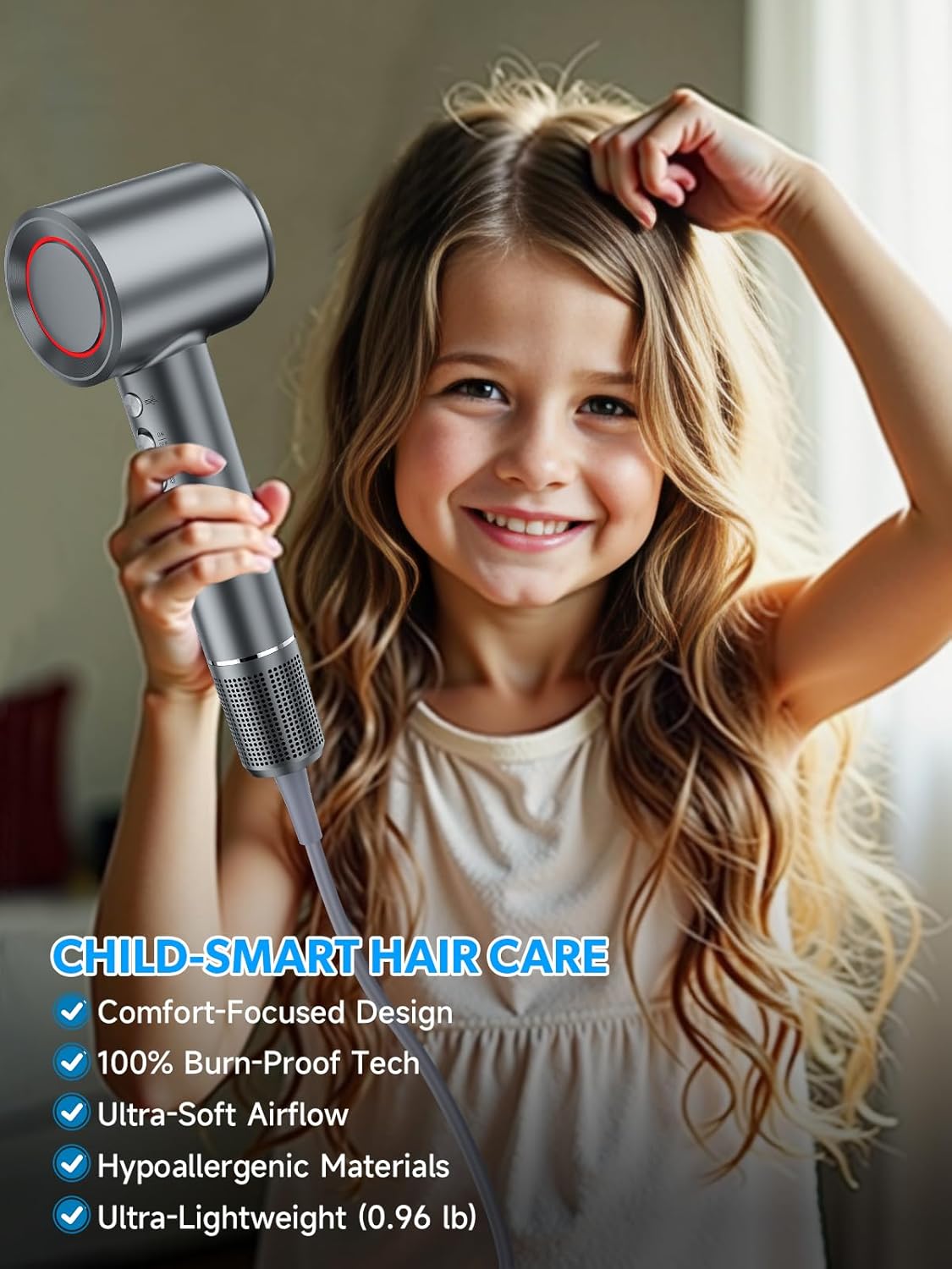 2026 Hair Dryer, Blow Dryer with Diffuser - 200,000 RPM High-Speed Ionic Technology for Women and Man, 1200M Negative Ions & Brushless Motor, Low Noise Design with Magnetic Nozzle Attachments (Gray) - Image 8