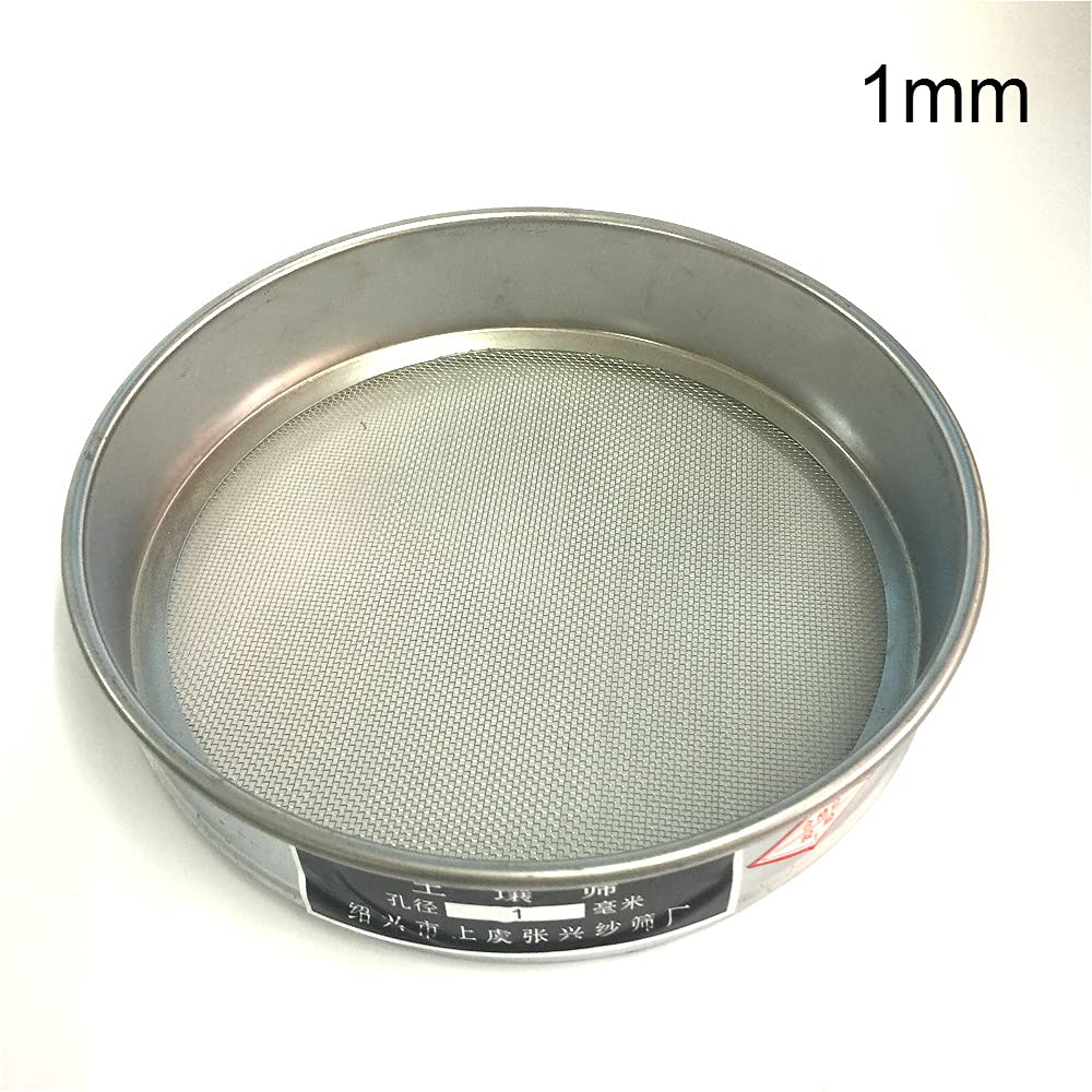 1 tamiz de Prueba Laboratorio, Suelo 20cm | Tamaños de apertura múltiples del tamiz hortícola galvanizado de la prueba de la parte inferior de la tapa(20mm)