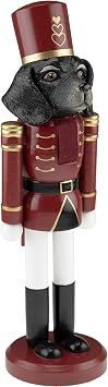 Clever Creations Black Hound Dog 14 Inch Traditional Wooden Nutcracker, Festive Christmas Decor for Shelves and Tables