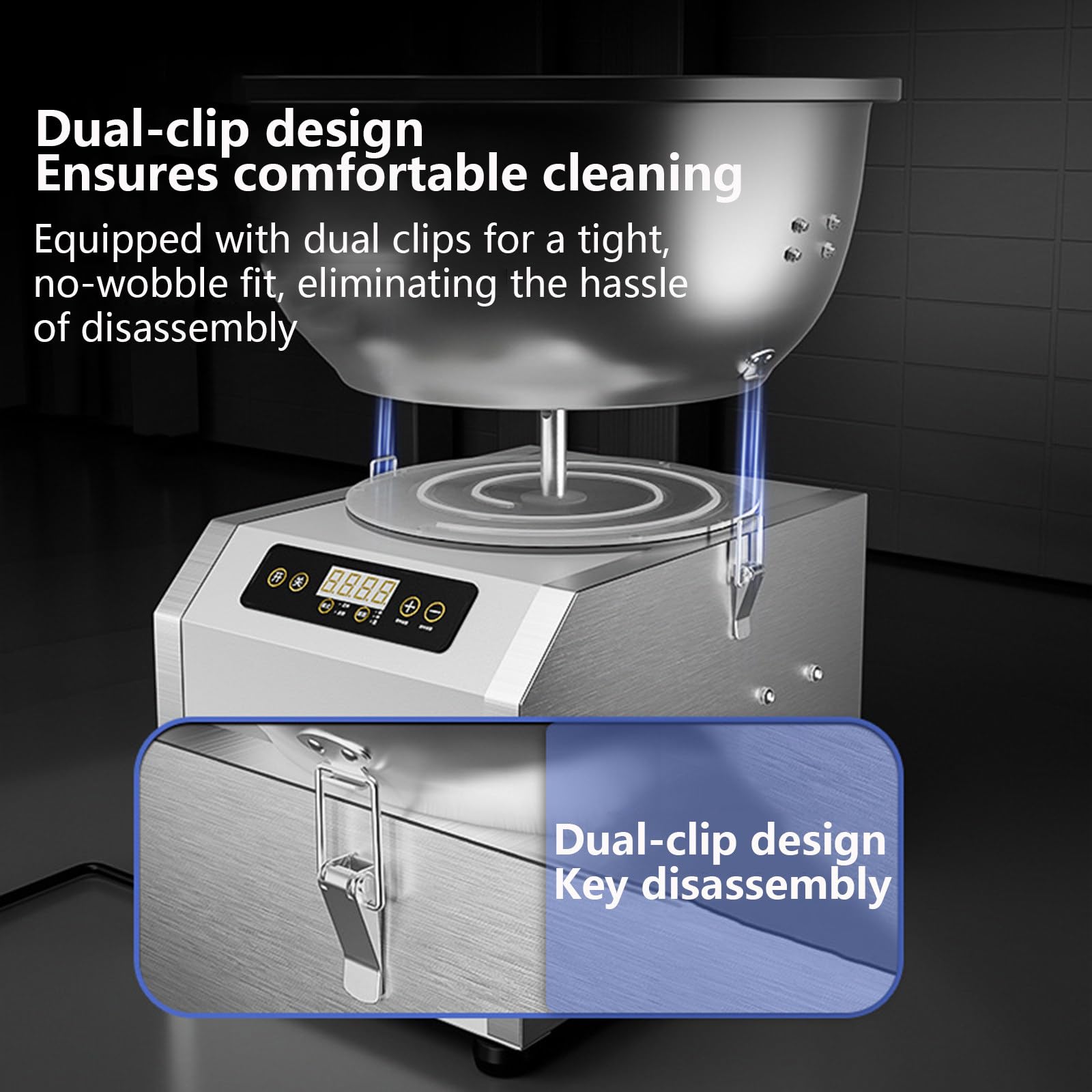 Impastatrice A Spirale Elettrica in Acciaio Inox da 1800 W con Timer per Pizzerie E Panetterie - capacità 8 kg
