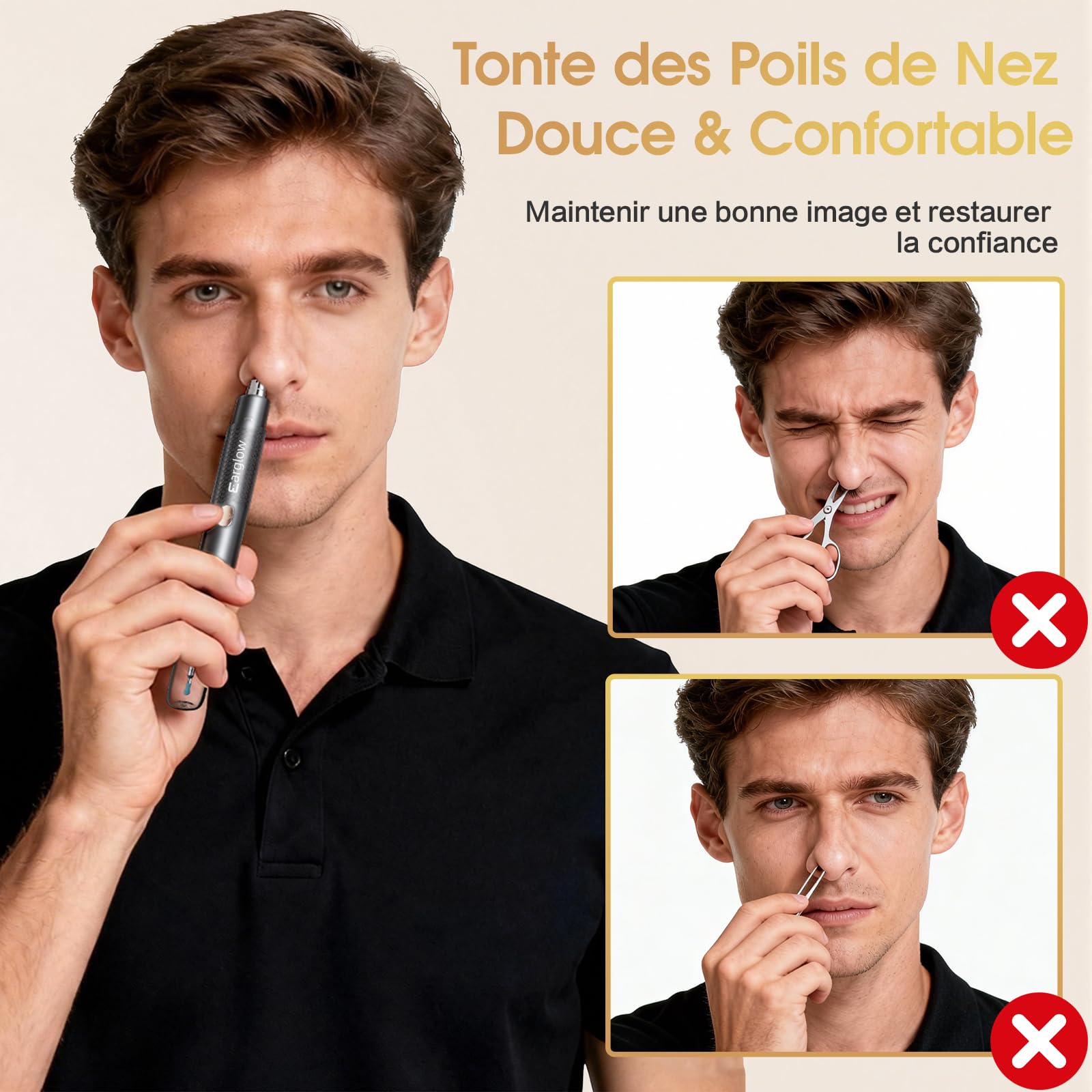 Otoscope Oreille Tondeuse Nez 2 en 1, Nettoyeur Oreille Camera 1080P HD Wifi avec Reconnaissance IA du Tympan, Kit Nettoyage Oreille Étanche IP67 pour Adultes et Enfants