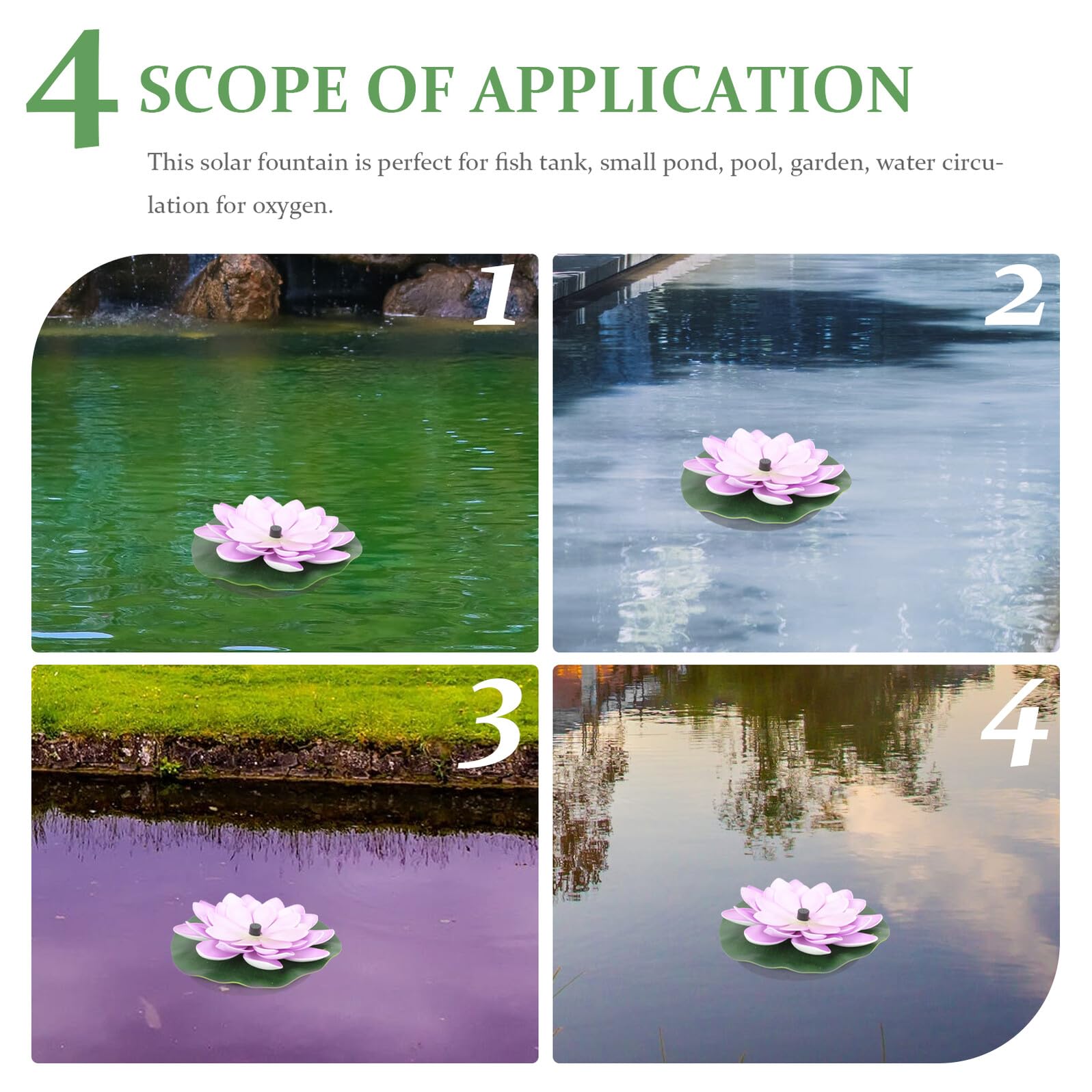 Sosoport 1set Fontana Solare Galleggiante Per Giardino Decorazione Per Laghetti e Spazi Esterni Facile Da Installare Resistente e Risparmiosa Energeticamente