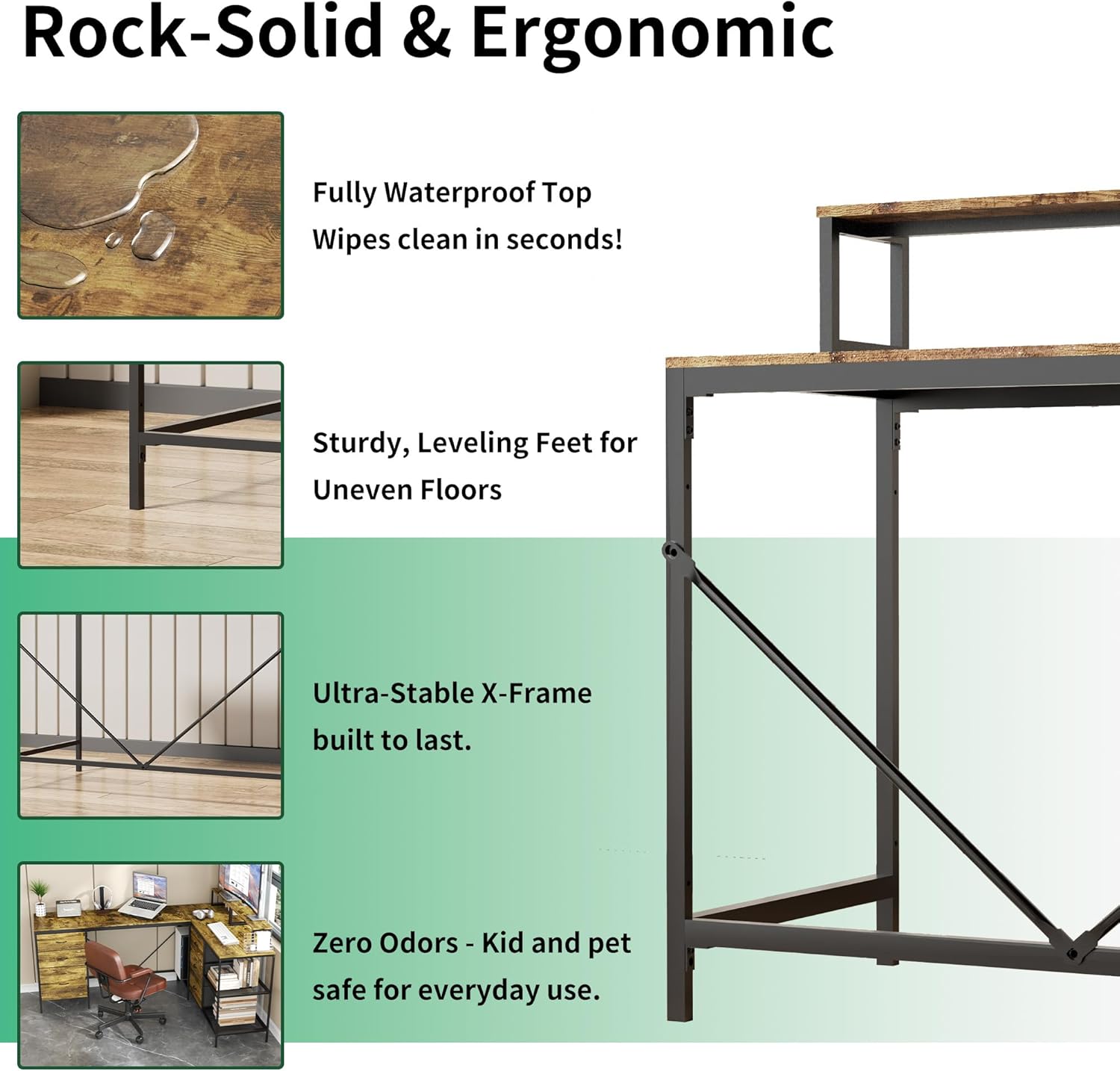 Ywin L-Shaped Desk with Power Outlets & USB-C,114 Inch Computer Desk with 6 Fabric Drawers, 3 Open Shelves & Movable Monitor Stands, for Gaming, Corner Work, Home Office, Study