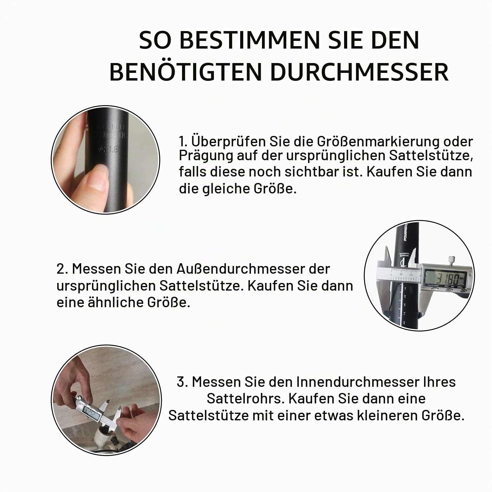 UPANBIKE Fahrrad Sattelstütze Aluminium Legierung verlängern 530 mm * 31.8 mm Sattelstütze für BMX E-Bike Klapprad