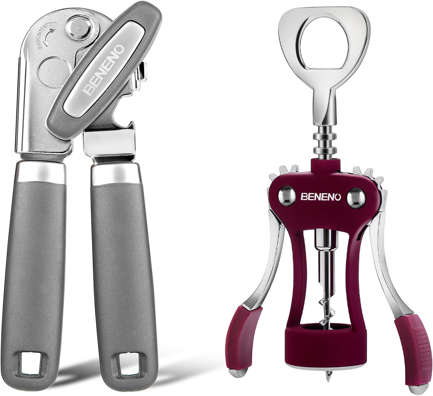 Premium Wing Corkscrew Wine Opener Can Opener Manual with Multifunctional Bottle Openers