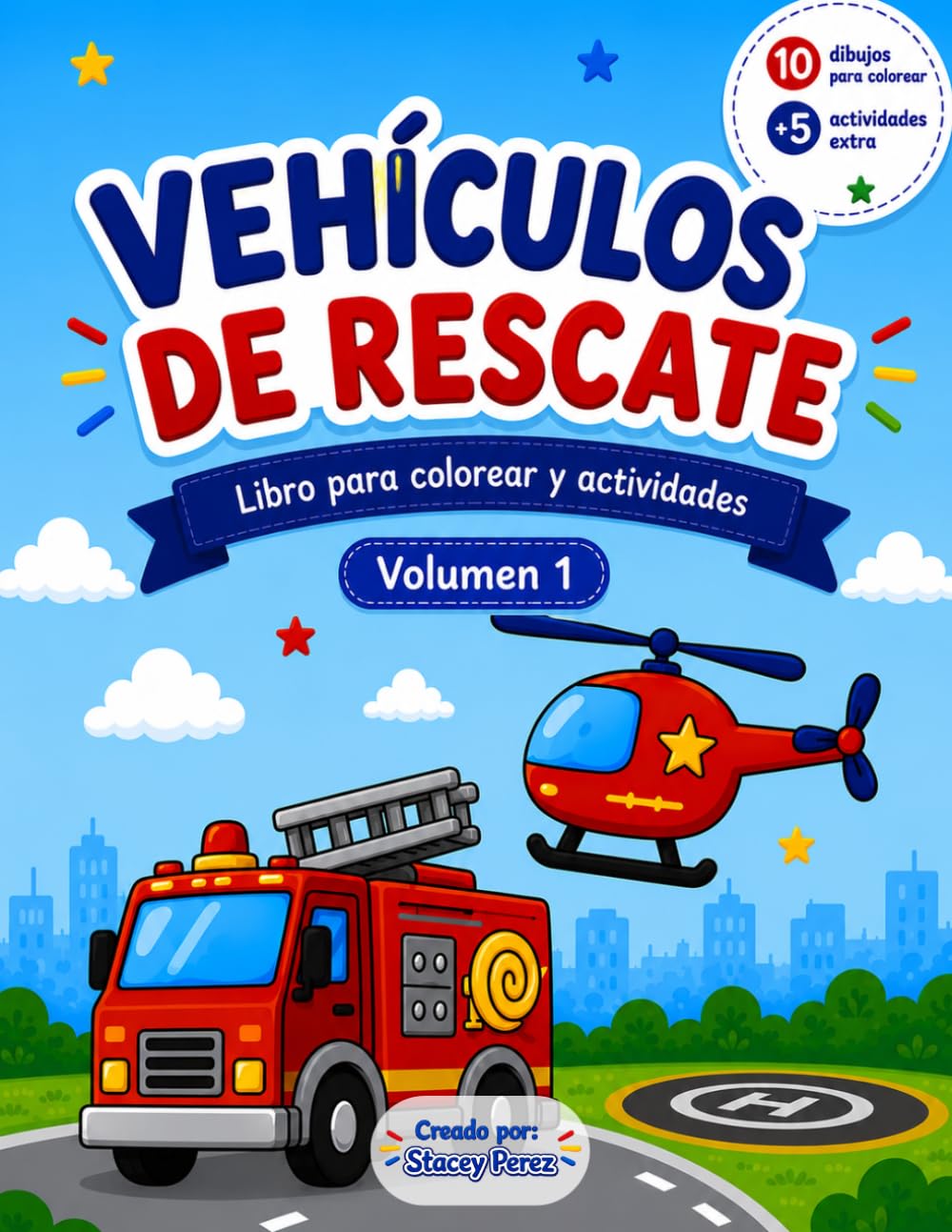 Vehículos de rescate: Libro para colorear y actividades. (Vehículos para colorear y actividades)