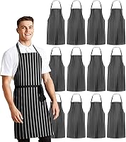 Vista 18 de Aprons for Men - 100% Polyester Chef Apron Women with Extra Long Ties - Cooking Aprons for Women & Mens Apron Gris