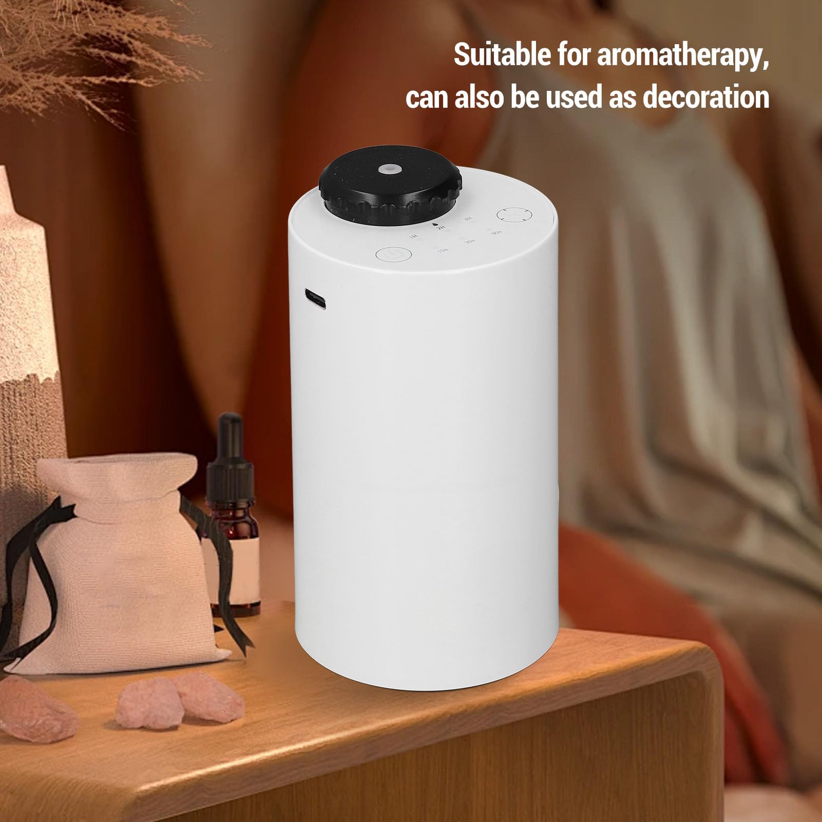 Diffusore di Oli Essenziali Senza Acqua con Timer per la Casa | Diffusore di profumo di aria fredda, macchina per aromaterapia silenziosa per camera da letto, soggiorno, ufficio