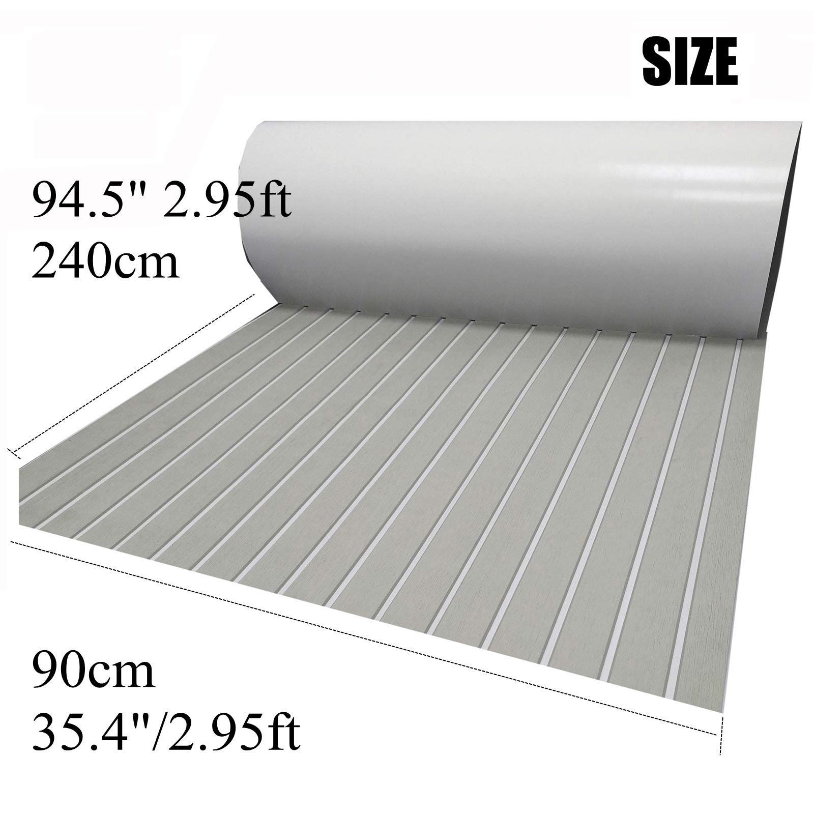 90 × 240 cm EVA sintetico barca Decking foglio Yacht Marine Flooring Tappeto antiscivolo con adesivo di supporto, bordo smussato