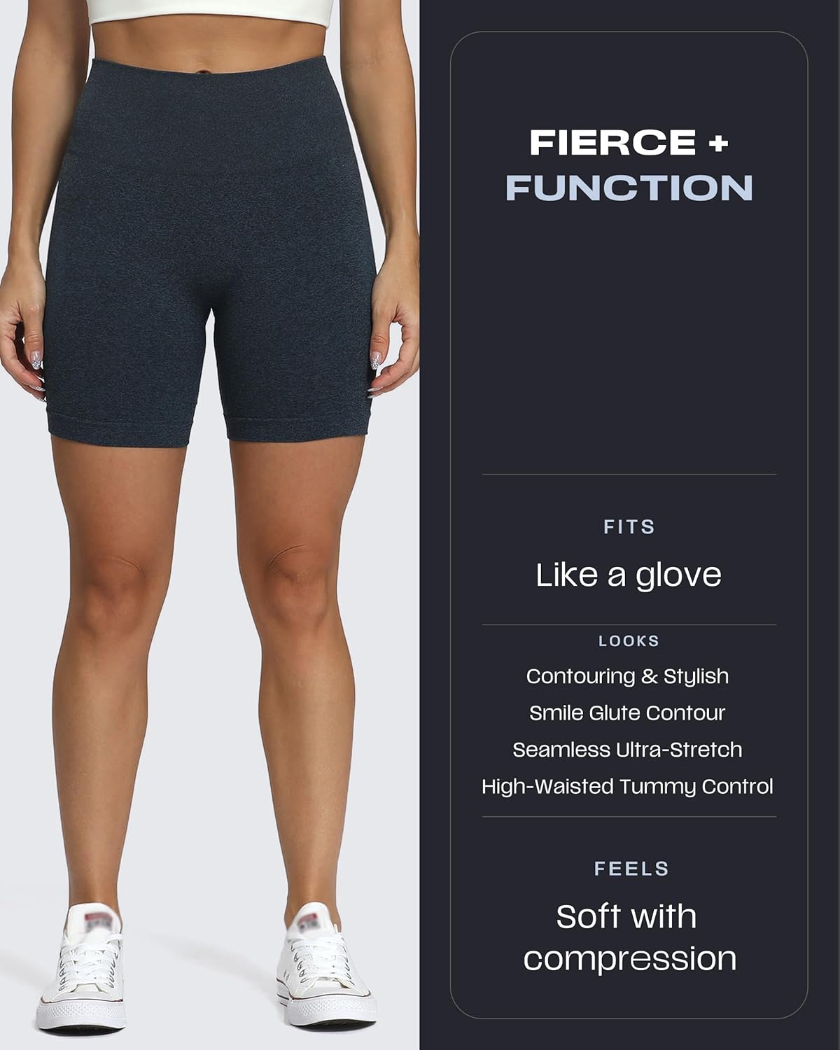 Aoxjox Booty Contour Seamless Workout Biker Shorts for Women Tummy Control High Waisted Athletic Running Yoga Short 5"