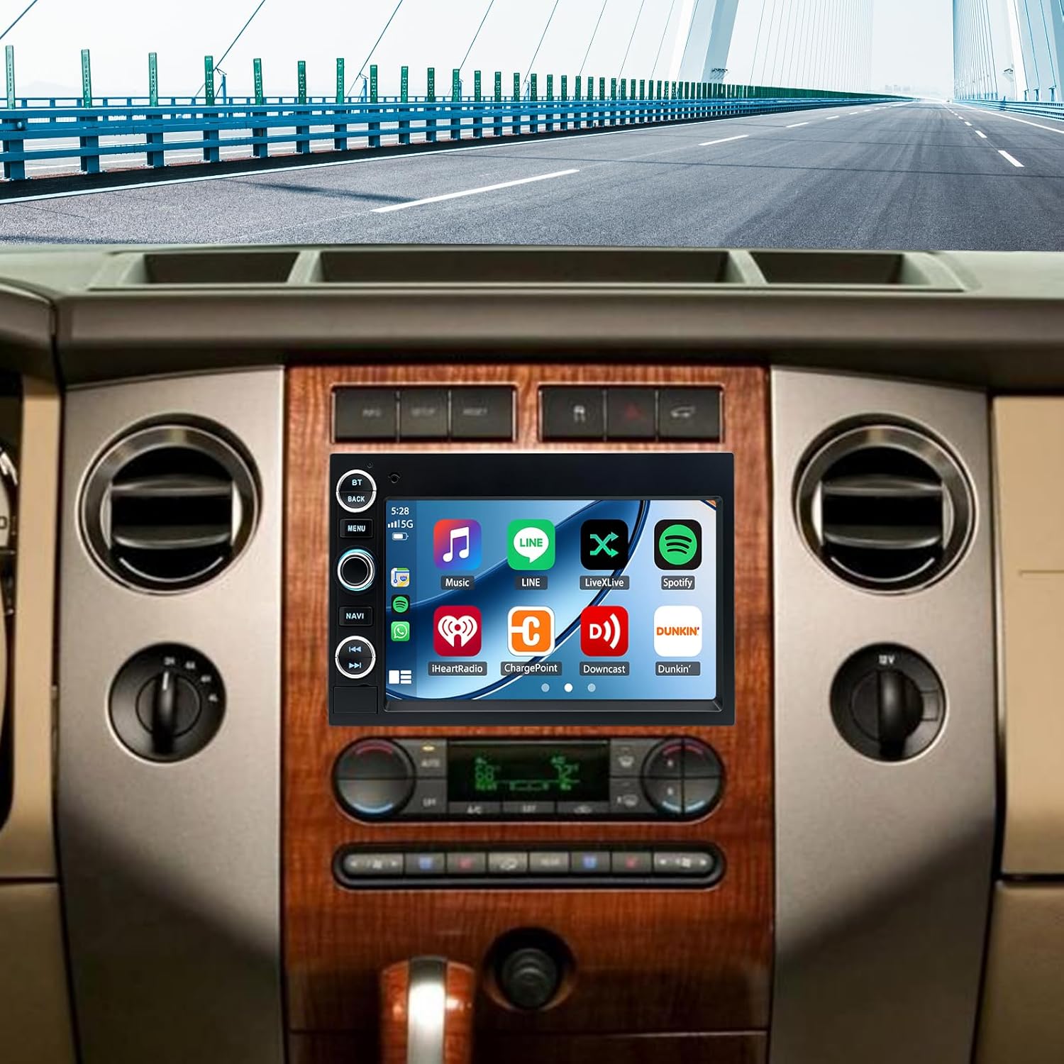 Android 13 Double Din Car Stereo Radio for Ford Expedition 2007 2008 2009 2010 2011 2012 2013 2014, 7″ Touch Screen Head Unit Car Radio with Wireless Carplay Android Auto GPS Bluetooth WiFi FM RDS