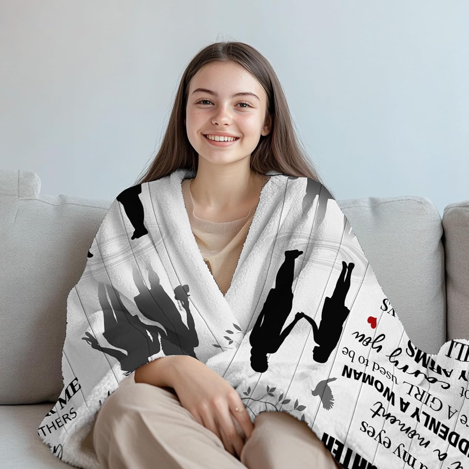 Daughter Gifts from Mom, to My Daughter Blanket from Mom, Valentines Day Birthday Graduation Gifts for Daughter from Mother Flannel Throw Blanket 60"x50" - Image 4