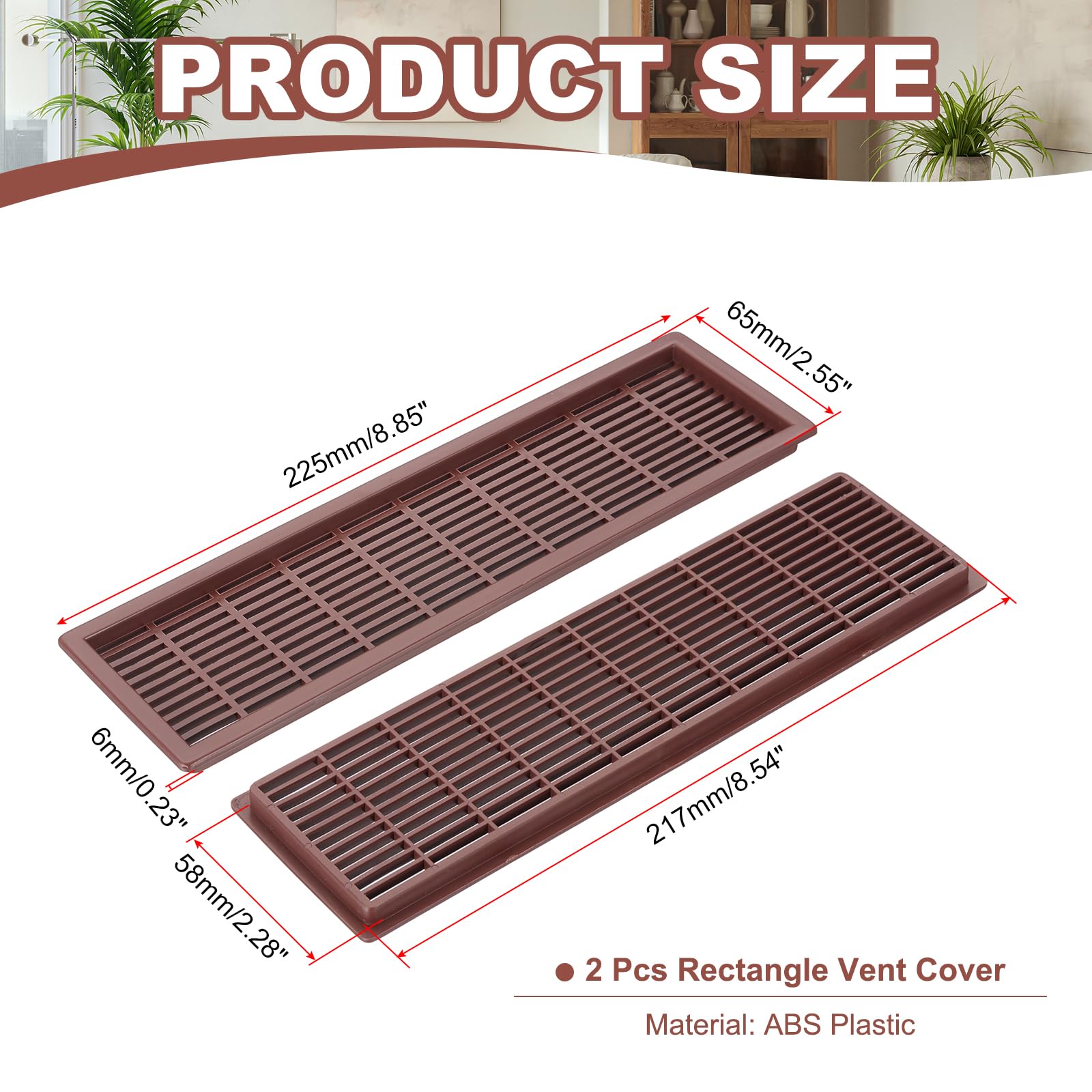 PATIKIL 9 Inch Rectangle Ventilation Grille - Image 2