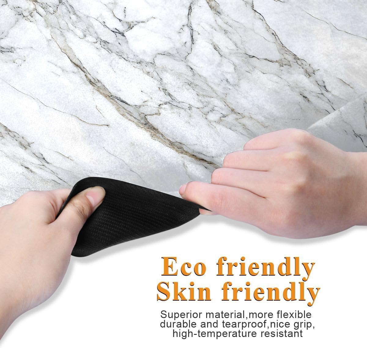 ALAZA White Marble with Hints of Black Pattern Yoga Mat Non Slip Fitness Exercise Mat, Workout Mat for Yoga, Pilates and Floor Exercises