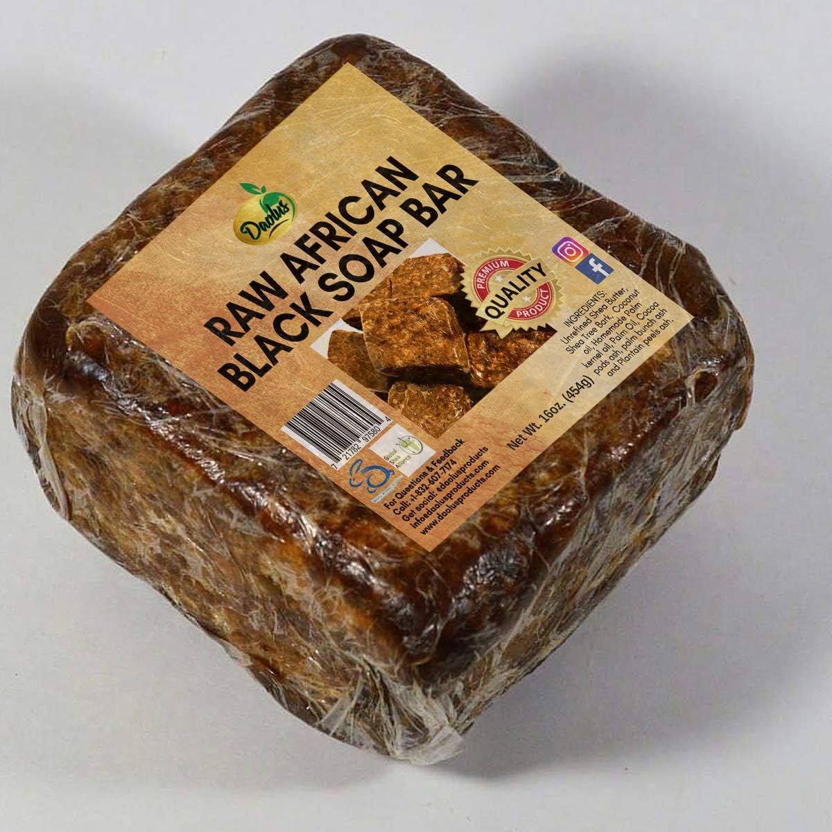 RAW AFRICAN BLACK SOAP BAR (WHOLESALE) (1Lbs)