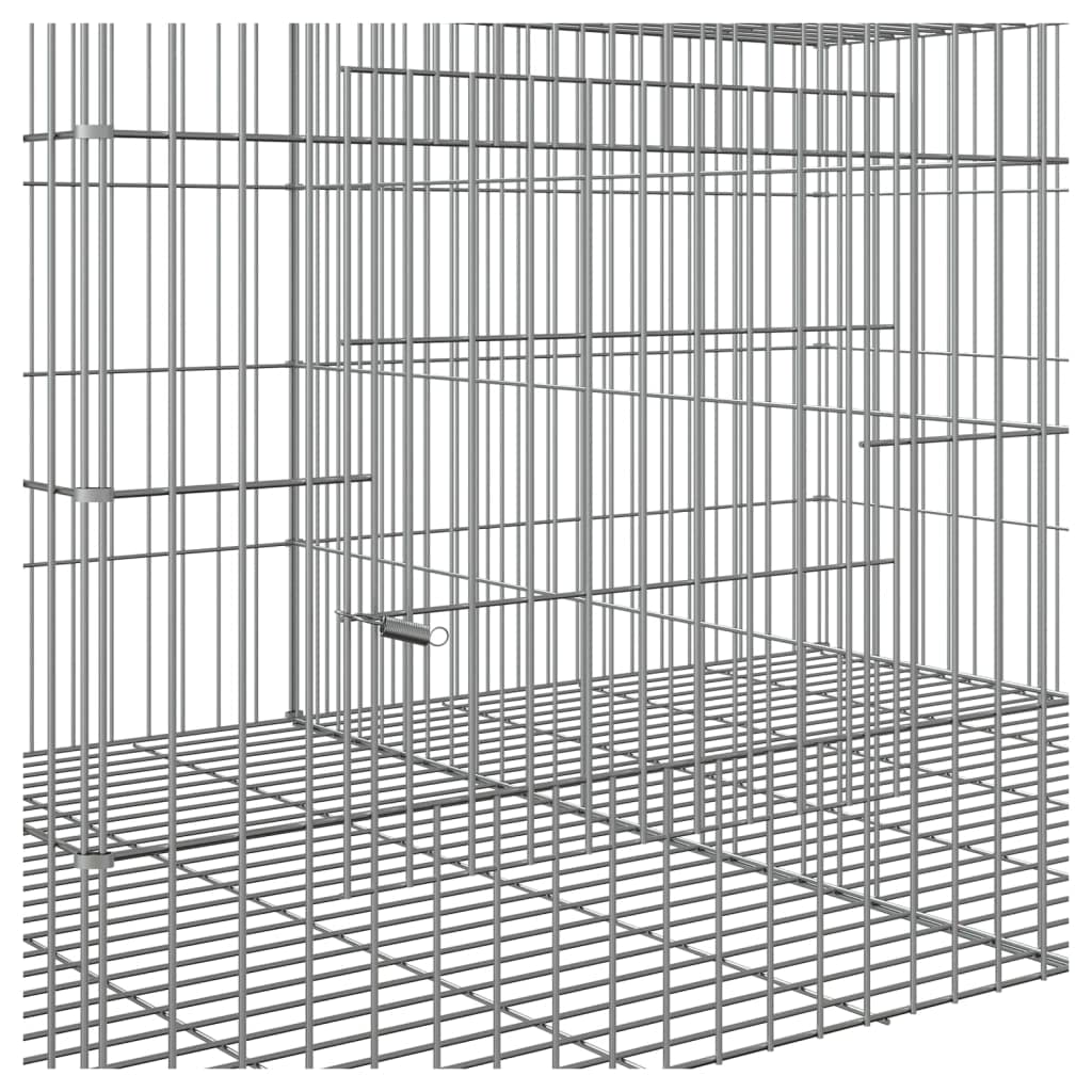Kaninchenkäfig, 2 Paneele, 110 x 79 x 54 cm, aus verzinktem Eisen, Laufstall für Kleintiere mit separaten Fächern, belüfteter Kaninchenstall, robust und langlebig