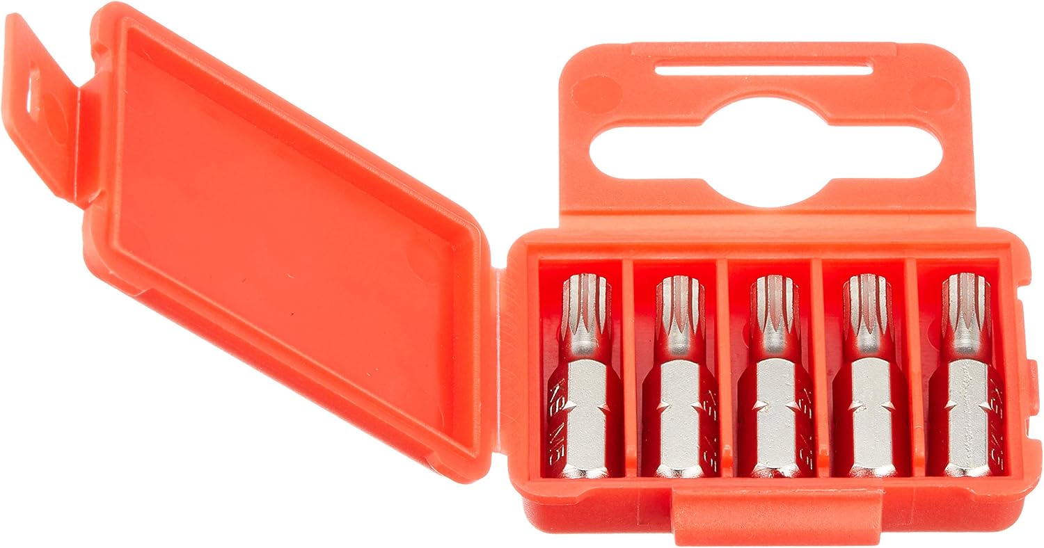KS TOOLS 1/4" Classic Bit Spline XZN, 25mm, M5, Pack of 5, one Size, Clear