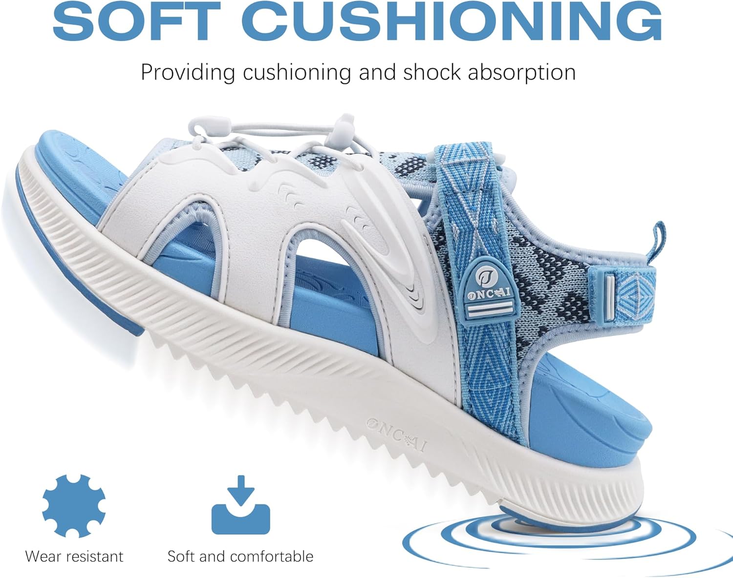 ONCAI Walking Sandals for Women,Sport Athletic Hiking Sandals With Arch Support Orthotic Outdoor Footbed for Plantar Fasciitis, Sandalias Mujer with Adjustable Straps (US Size 6-12) - Image 4