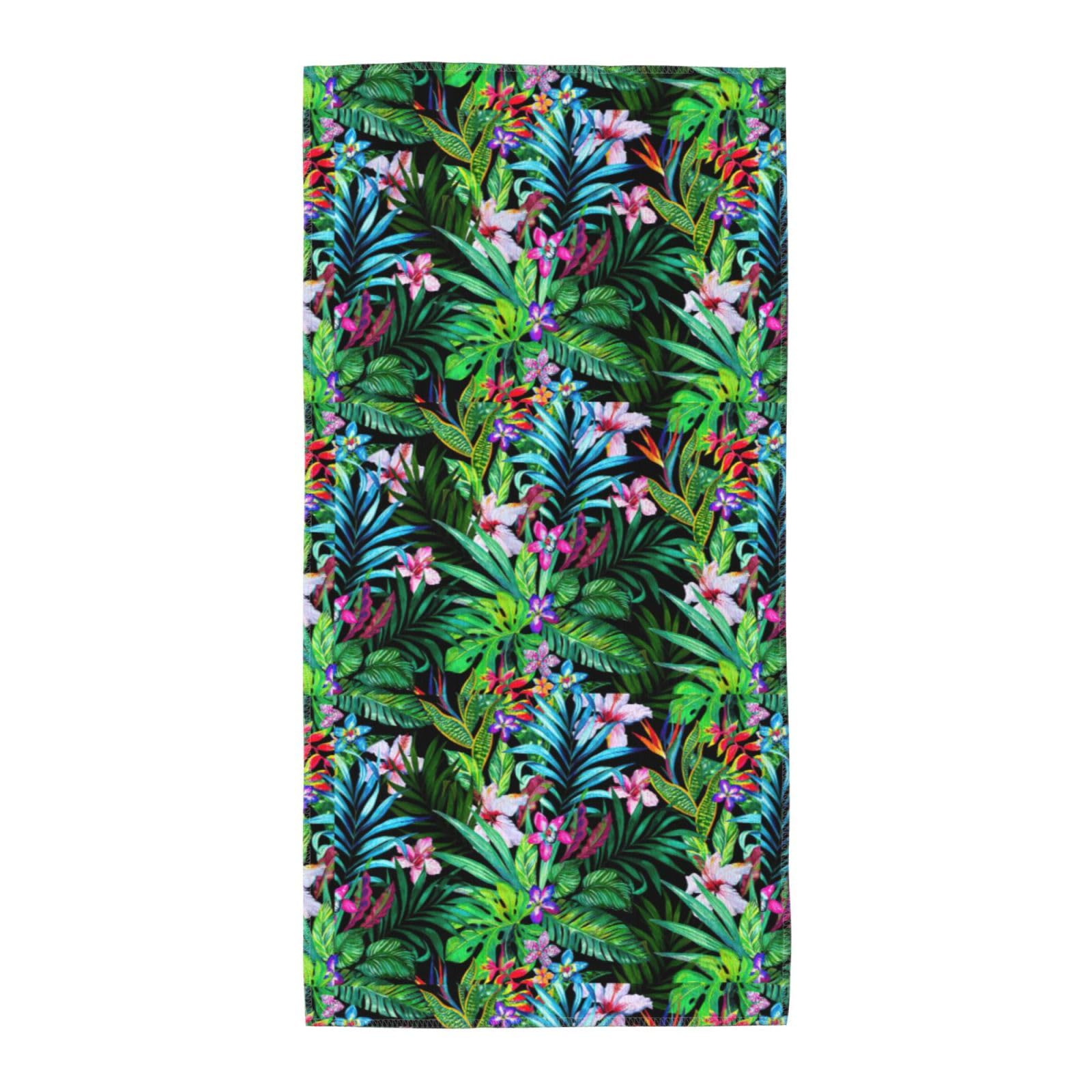 SDEGTHO Colorful Tropical Leaf Fashion Printed Bath Towel High Water Absorption For Hiking Trip