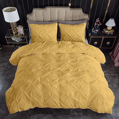 RJ BEDDING, Juego de funda de edredón de 3 piezas, 100% algodón egipcio de 1000 hilos, tamaño King (120 x 128 pulgadas), lazos en las esquinas,