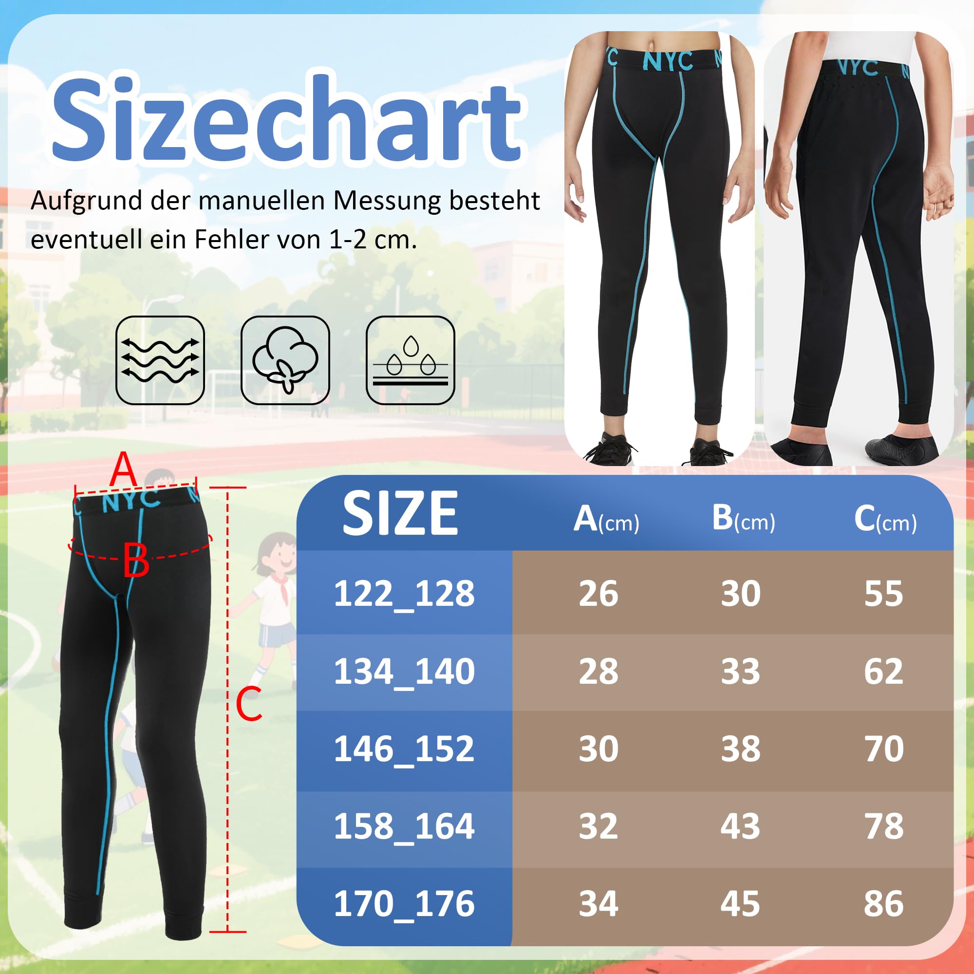 LiKing 2/3 Paquetes de Leggings Ajustados Ropa Interior Deportiva para niños Ropa Interior Deportiva Pantalones de fútbol con Eslogan