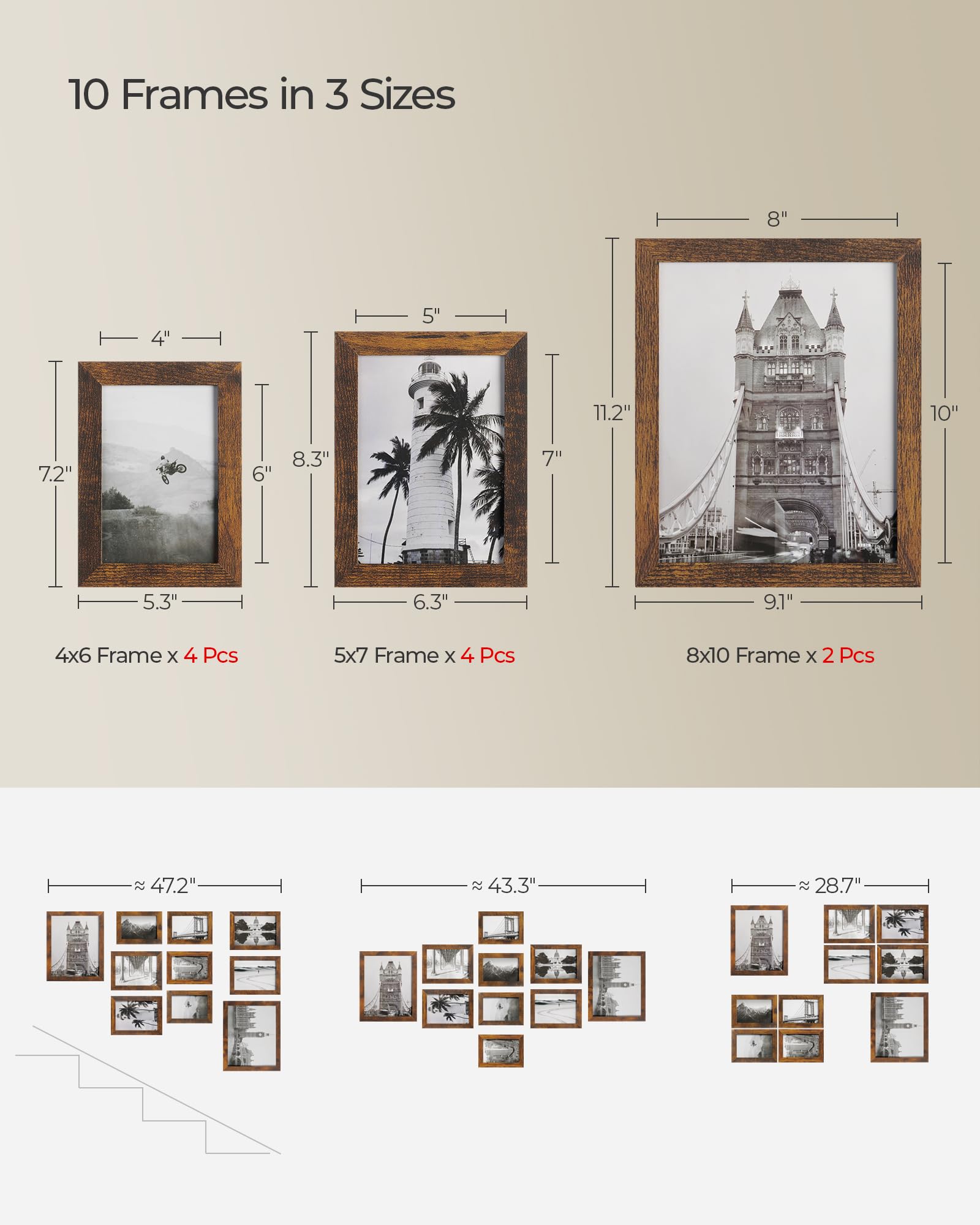 Amazon.com - SANGMUCEN 10 Pack Picture Frames Collage Wall Decor