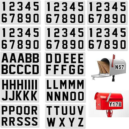 120 calcomanías reflectantes de números y letras para buzón, calcomanías autoadhesivas de 2 pulgadas con letras mayúsculas, calcomanías digitales