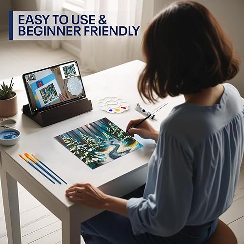 Miniatura 3 de Kit de Pintura DIY Painting4Real para Adultos  Aprende a Pintar Bosques Navideños con Tutoriales en Vídeo  Juego de Pintura Acrílica de 9 Piezas