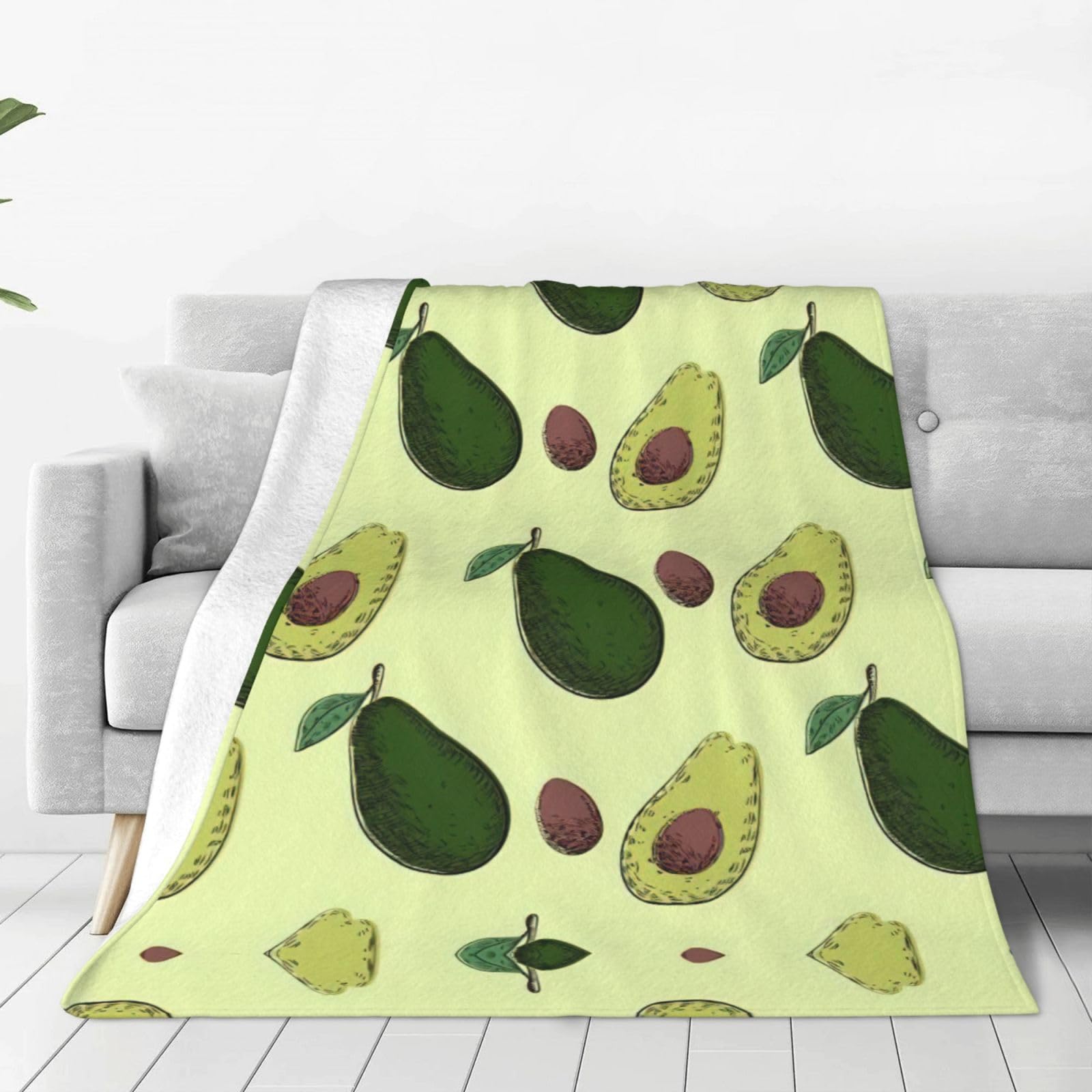 Couverture polaire avocat plaid velours chaud lit canapé hiver