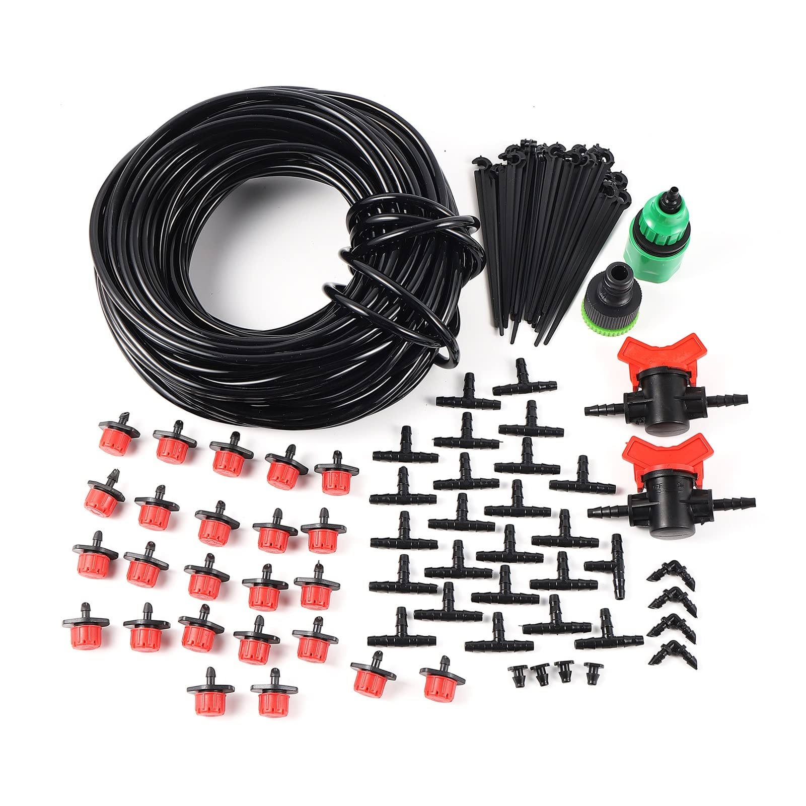 Zestaw do nawadniania kropelkowego DIY ogrodowy system nawadniania kropelkowego regulowany zestaw wody kroplujący automatyczne nawadnianie 4/7 mm zestaw montażowy węża (kolor: zestaw 40 m)