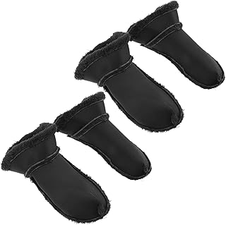 2 Pairs Furry Liners Insoles, 8.8x3 Inch Black Shoes Warm Liner Thick Removable Fur Insert Super Soft Plush Replacement Insoles Winter Slippers Fleece