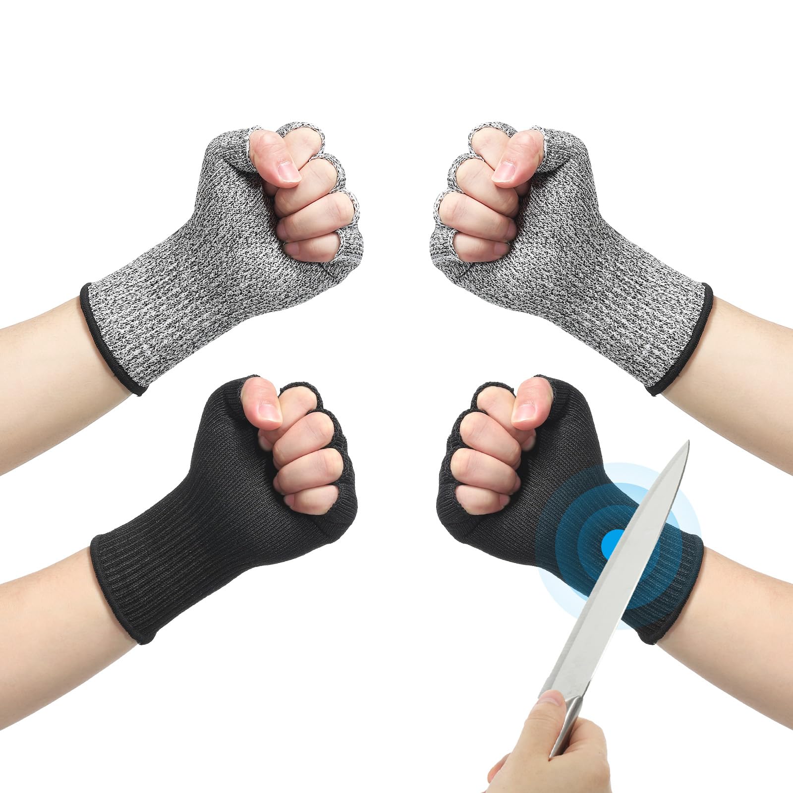 PATIKIL 8 Inch Cut Resistant Sleeves with Finger Grips