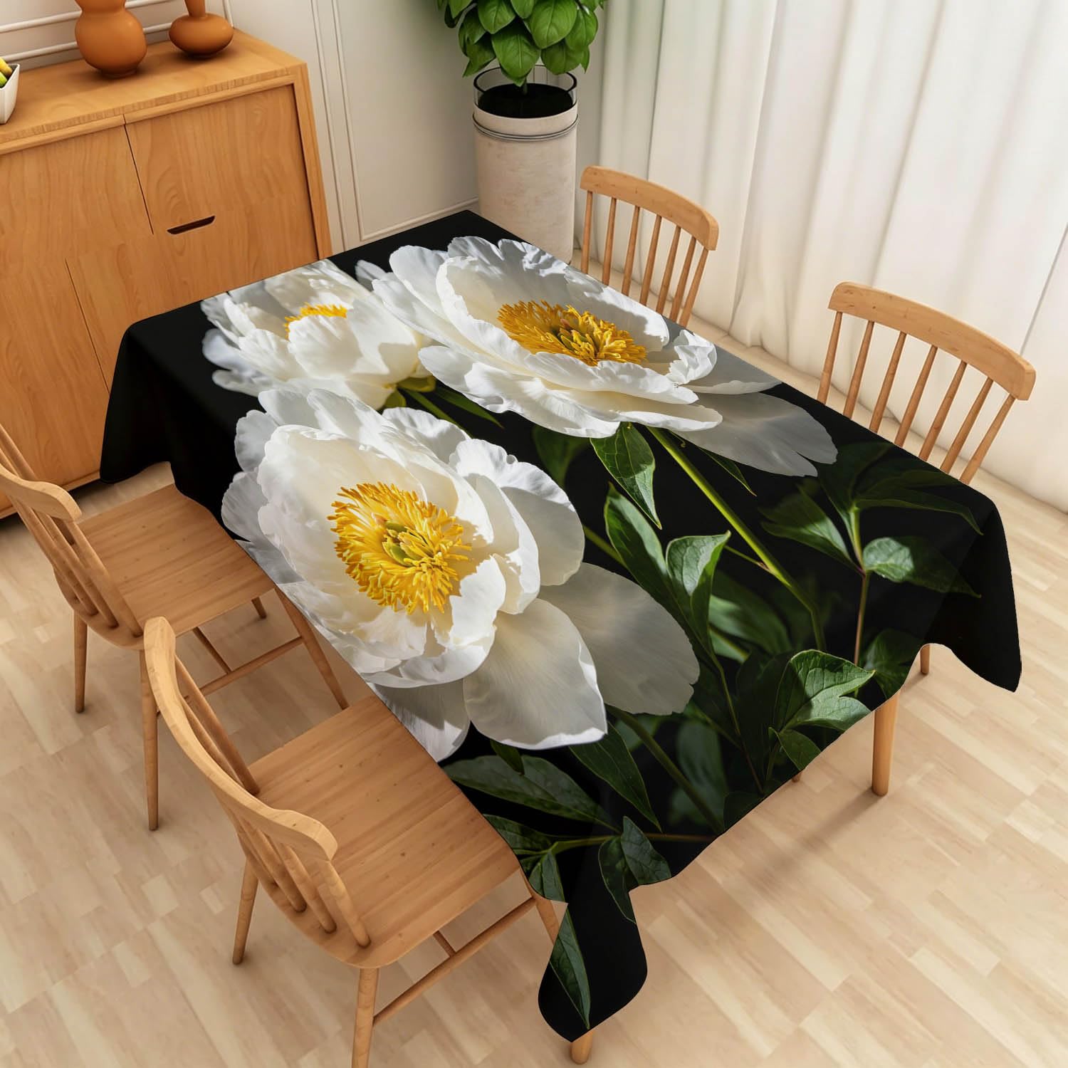 Tovaglia Rettangolare 160x240 cm Fiori Primaverili Poliestere