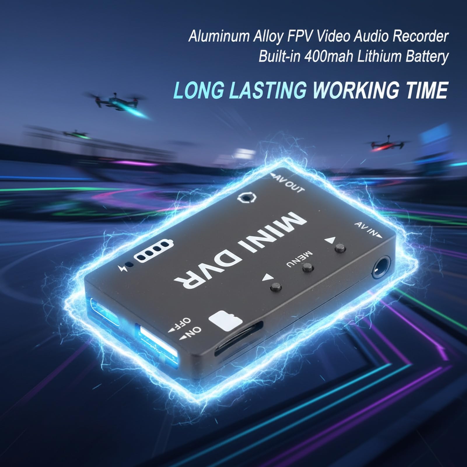 NTSC PAL Rejestrator przełączany, mini moduł DVR FPV z wbudowaną baterią, wysokiej jakości rejestrator audio wideo do quadcoptera i pojazdów RC