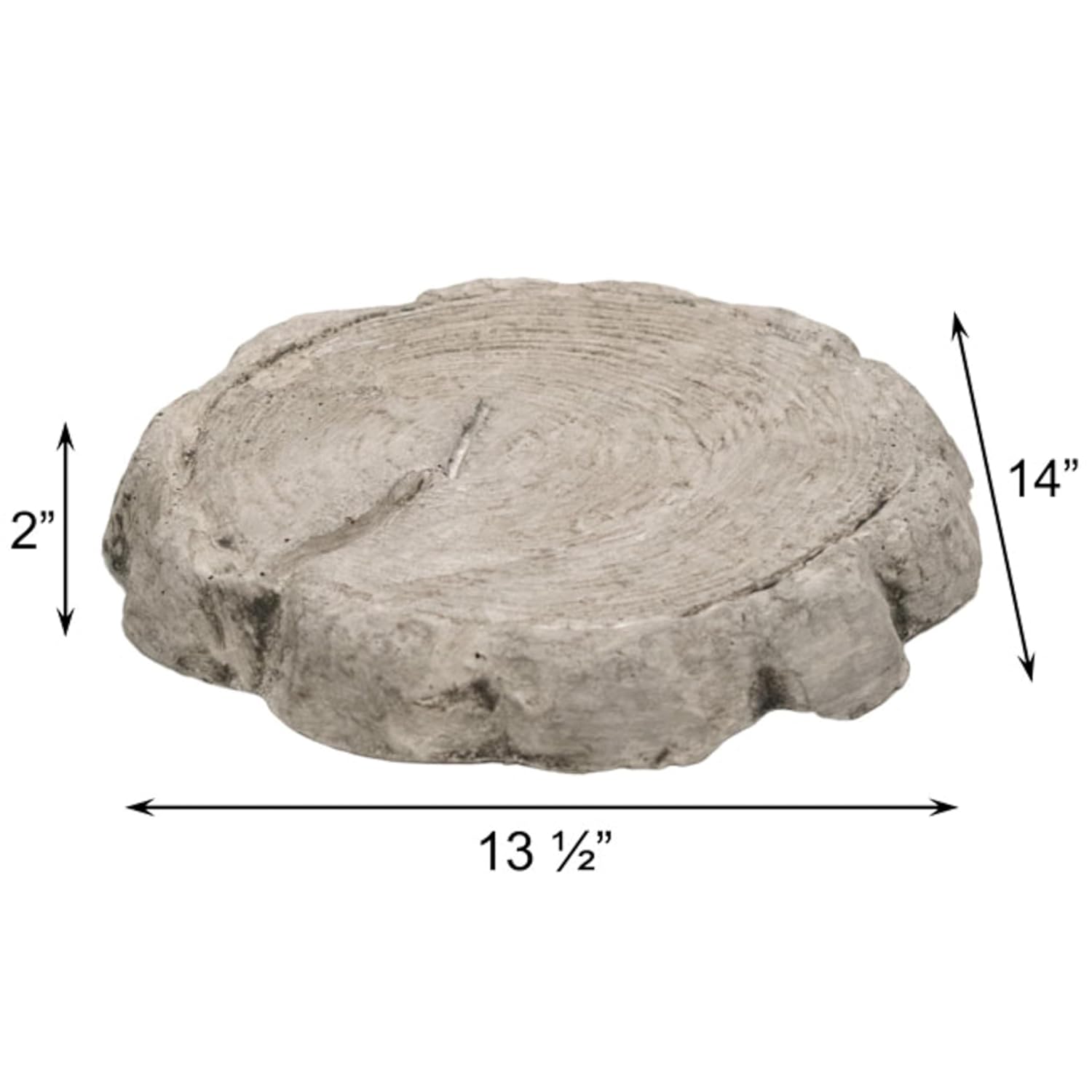 Athens Small Log Stepping Stones, Pre-Aged Gray, Pack of 2 – Concrete Garden Path Stones with Tree Stump Design, Faux Crack, and Textured Rings – Durable Outdoor Patio & Walkway Pavers
