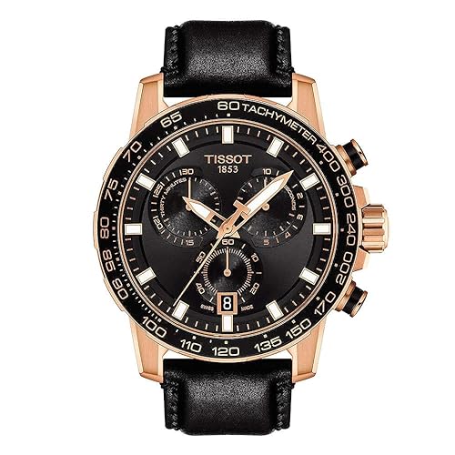 Reloj casual de hombre Tissot Supersport de acero inoxidable negro T1256173605100