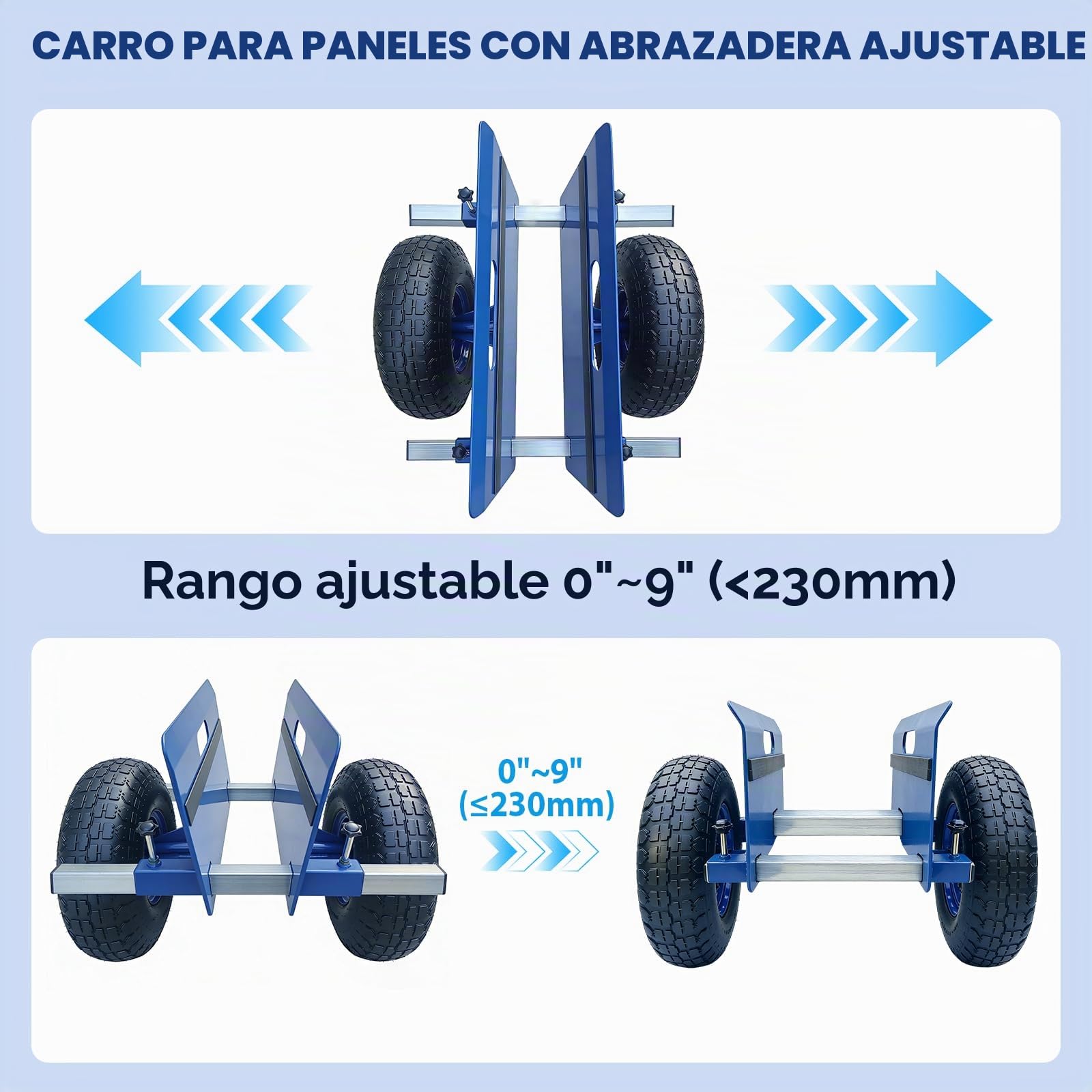 Carro de placas, carga de 500 kg | Mudanza de paneles de yeso ajustable para mármol, paneles de madera, puertas, ventanas, carros