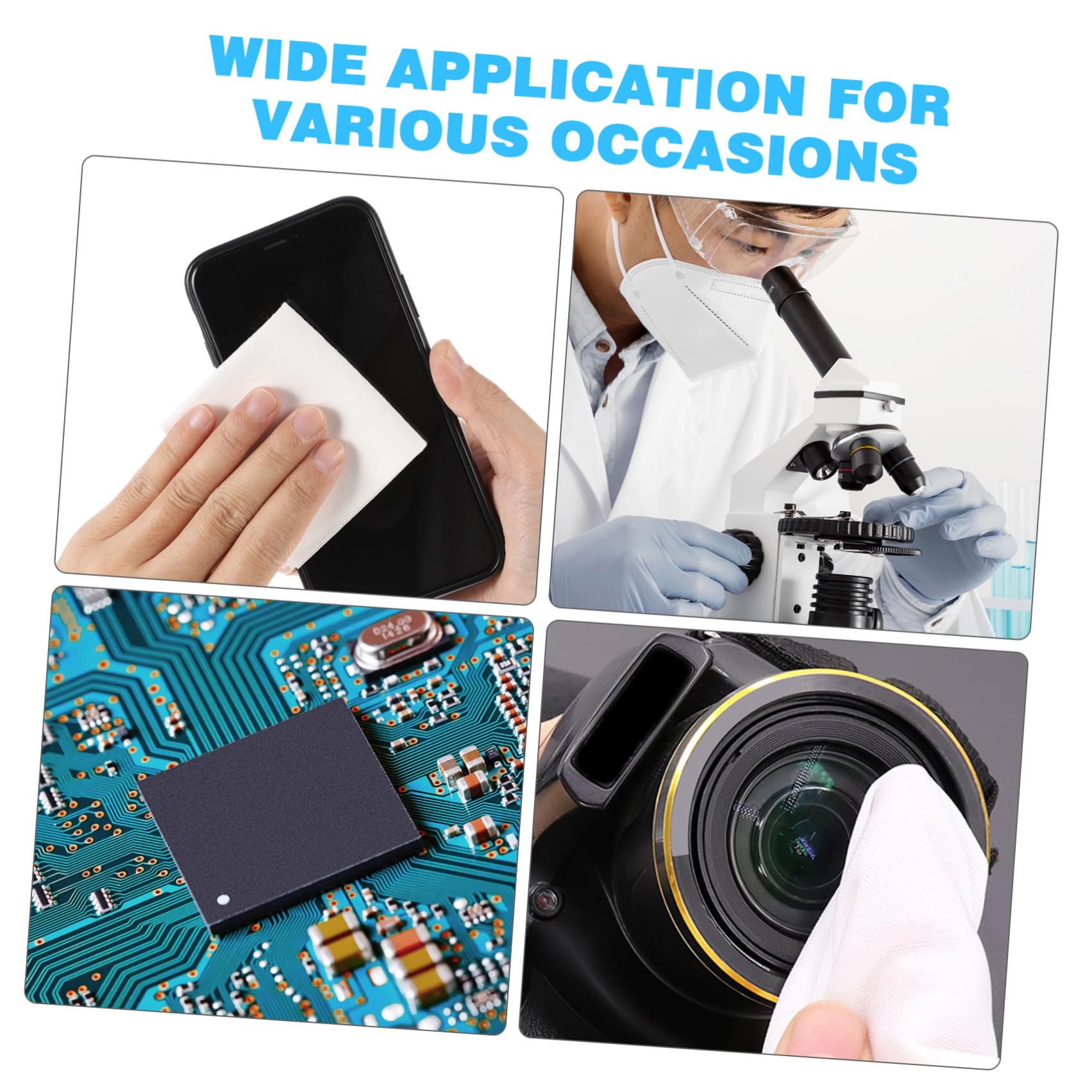 Toallitas sin Pelusa para Limpieza en Seco de Pantallas de Computadora y Dispositivos Electrónicos Paños Desechables Antiestáticos 6X6 Pulgadas 300 Unidades para Laboratorio y